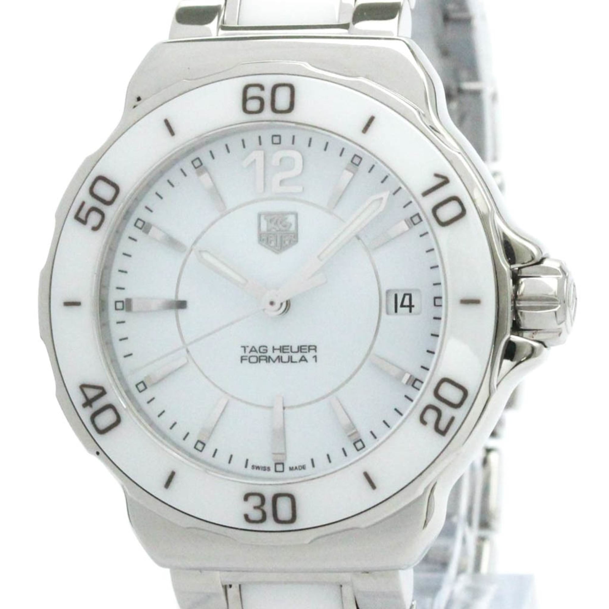 Polished TAG HEUER Formula 1 Ceramic Steel Quartz Ladies Watch WAH1211 BF582011