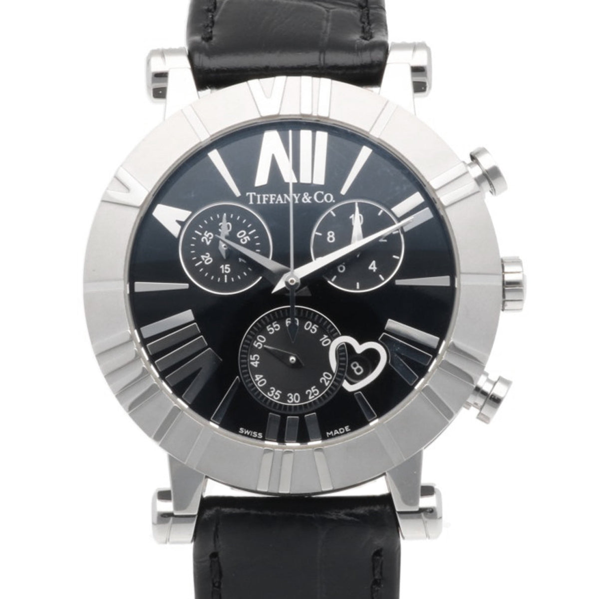 Tiffany Atlas-horloge met zwarte wijzerplaat, 35 mm