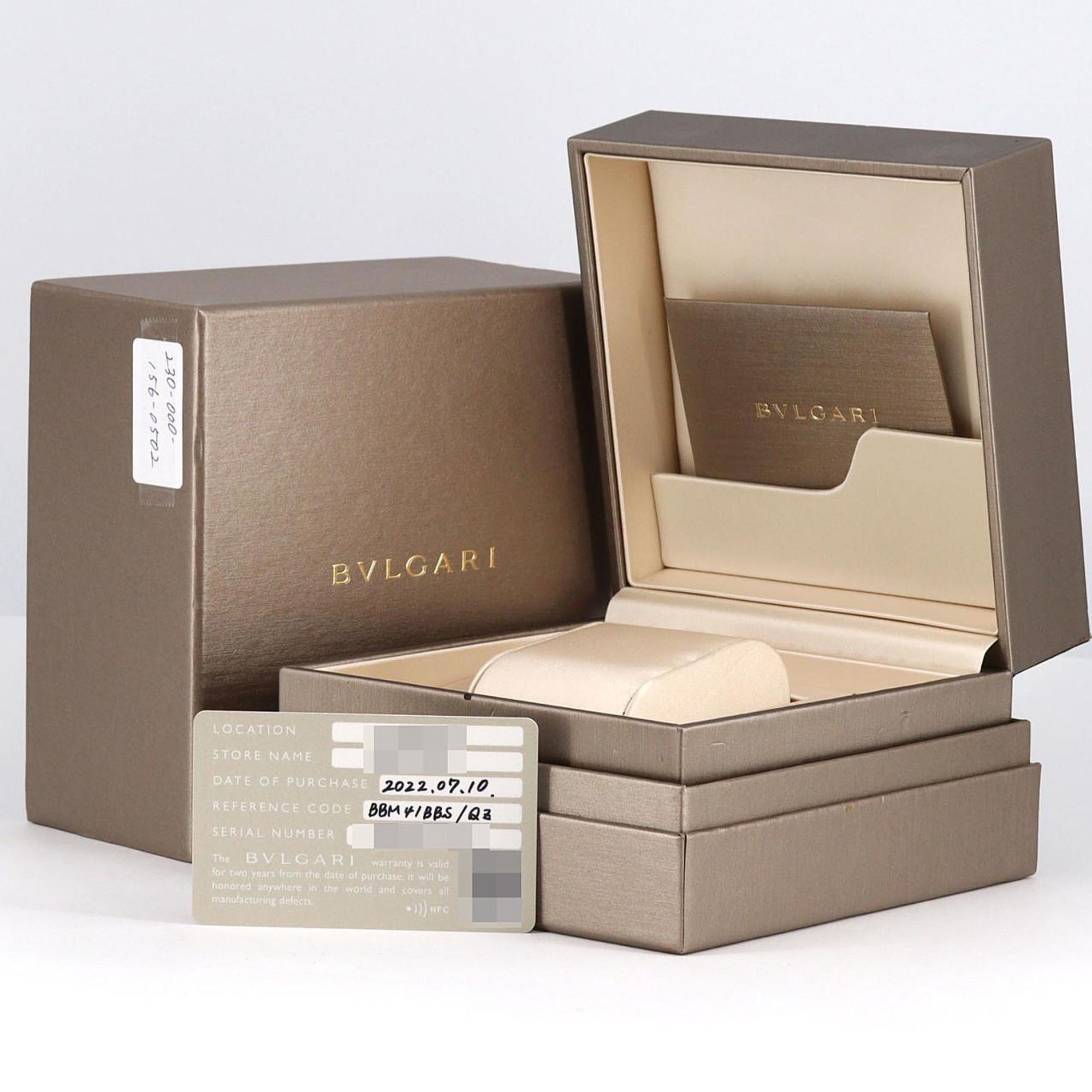 Bvlgari DLC BB41S 103540 roestvrijstalen automatisch horloge