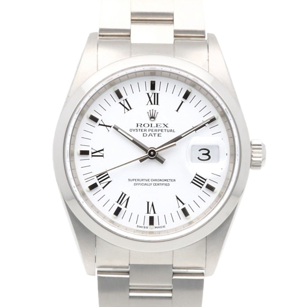 Rolex Datum Oyster Perpetual 15200 Weiß Zifferblatt 34 mm Uhr