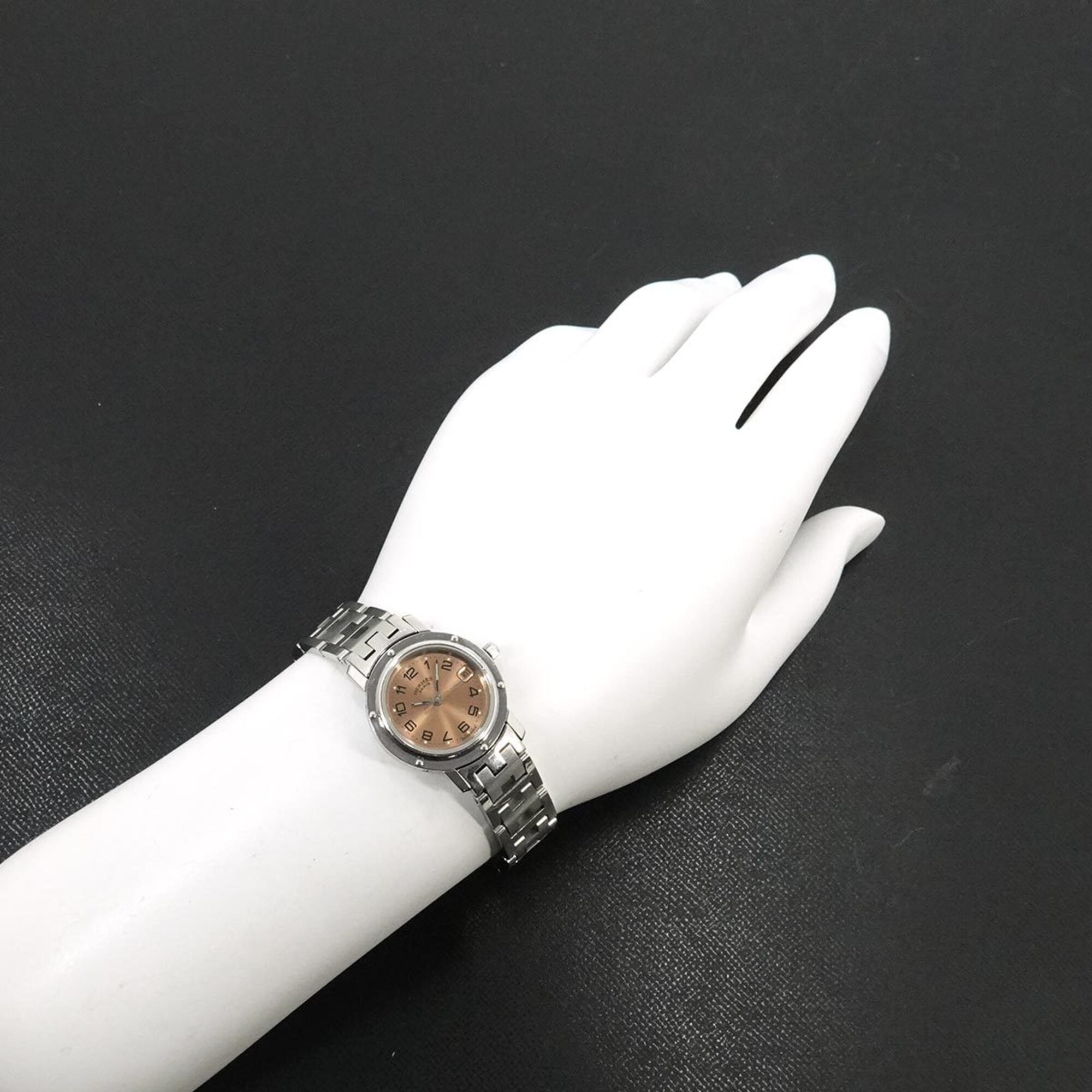 Hermes Clipper CL4 210 Wo Date Display Pink Quartz