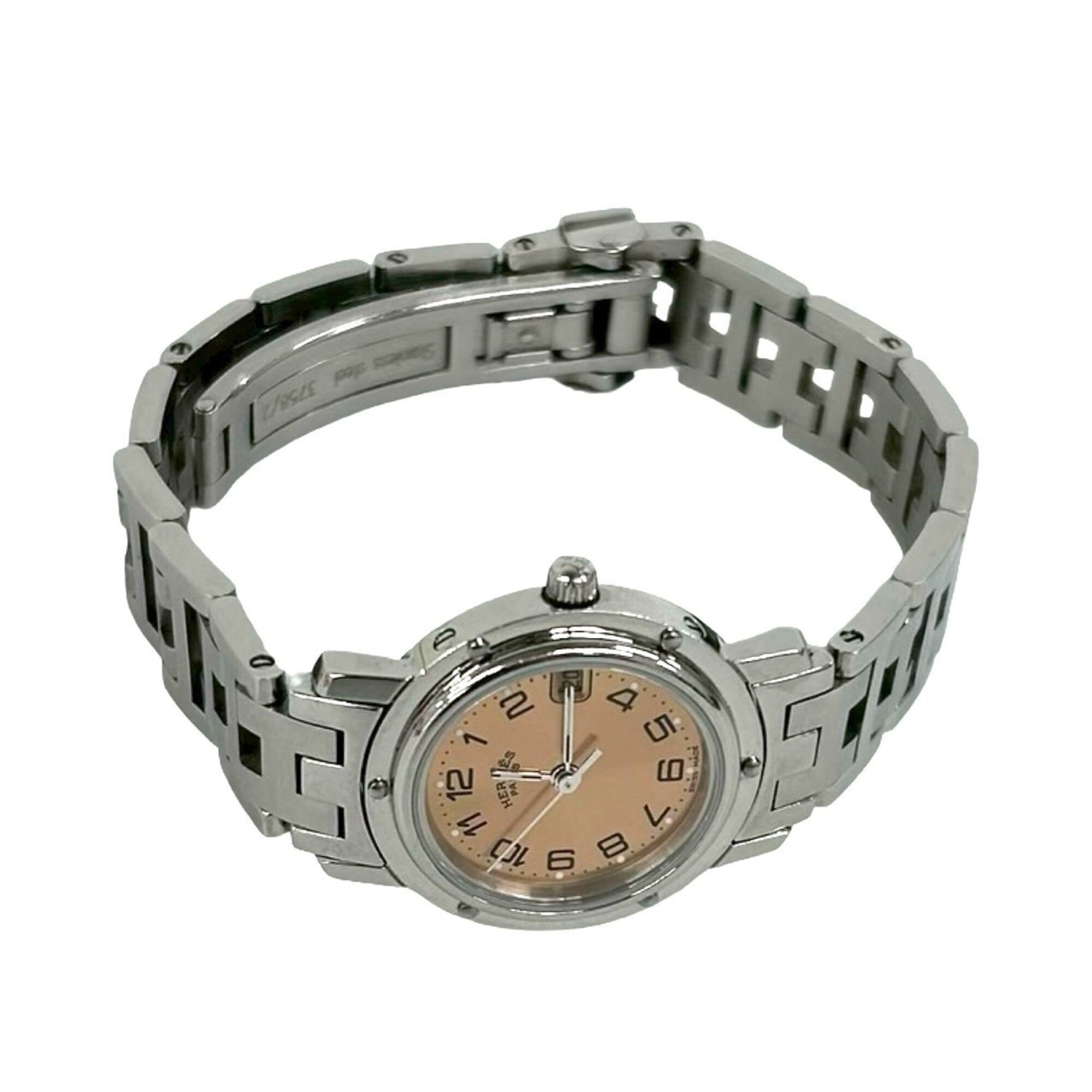 HERMES Clipper CL4.210 Stainless Steel Quartz Wrist Silver 32533