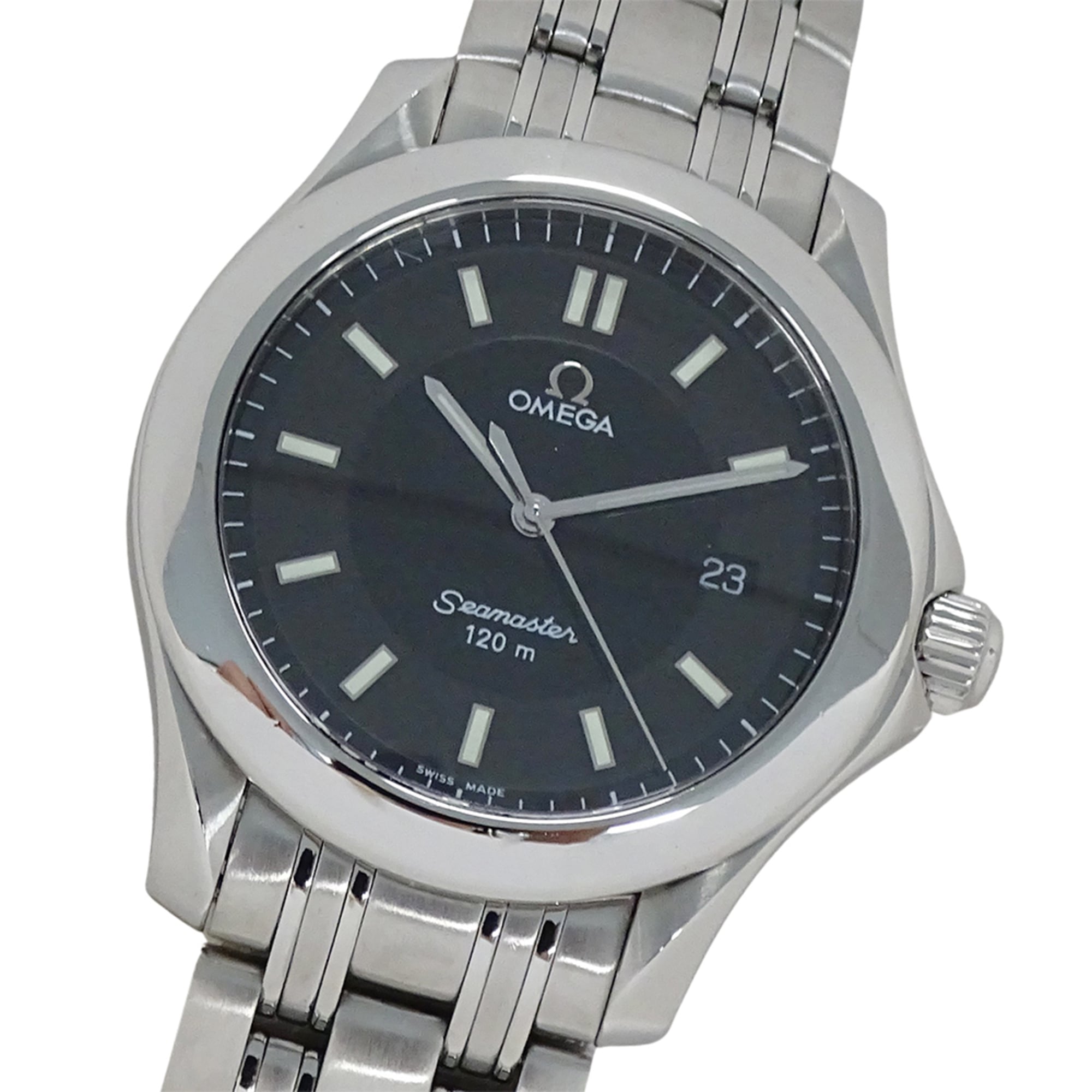 Omega Seamaster 2511.52 Men's Watch, Brand Name, 120m Water Resistant, Date Display, Quartz Movement, Stainless Steel (SS), Silver & Black