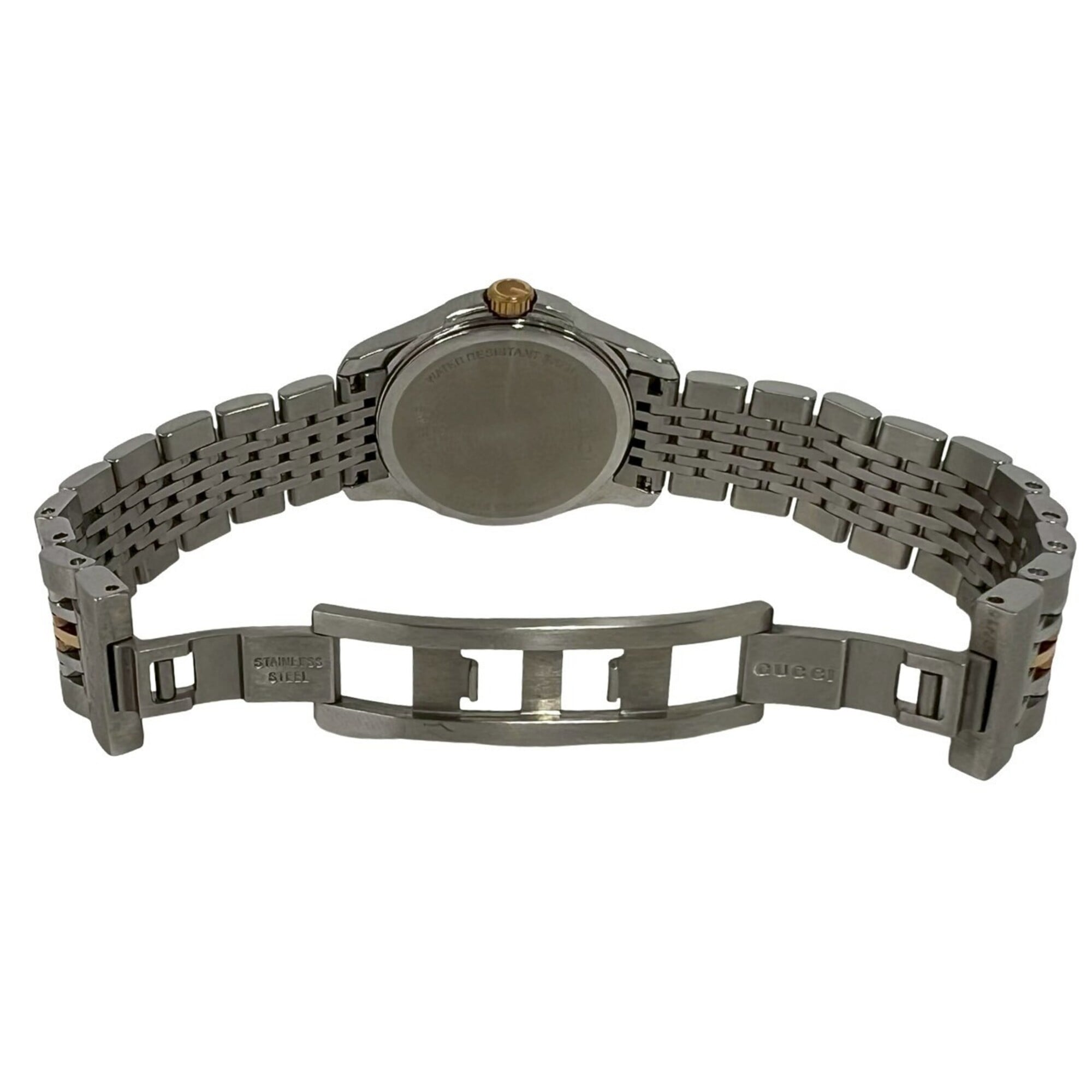 GUCCI GG Logo Stainless Steel Quartz Wrist Silver 32380