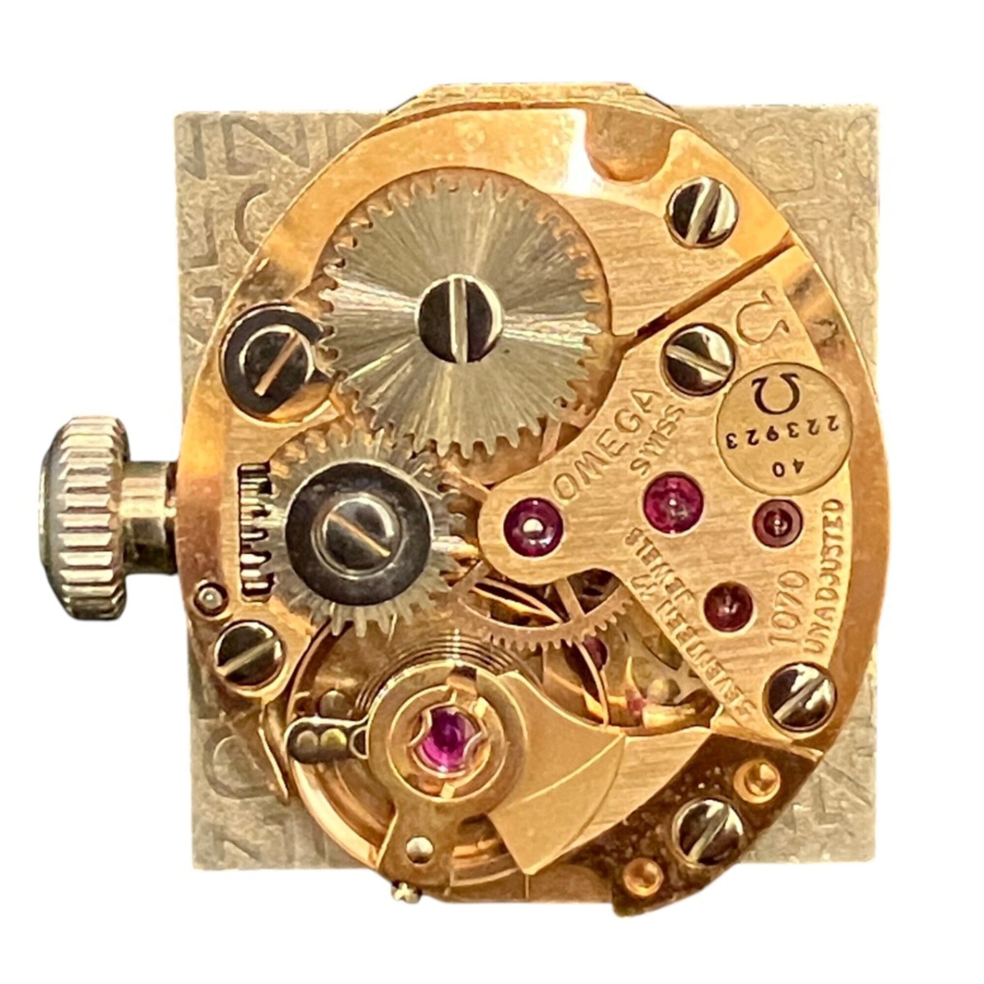 Omega OMEGA wrist total weight 27.4g GP (gold plated) manual silver dial.