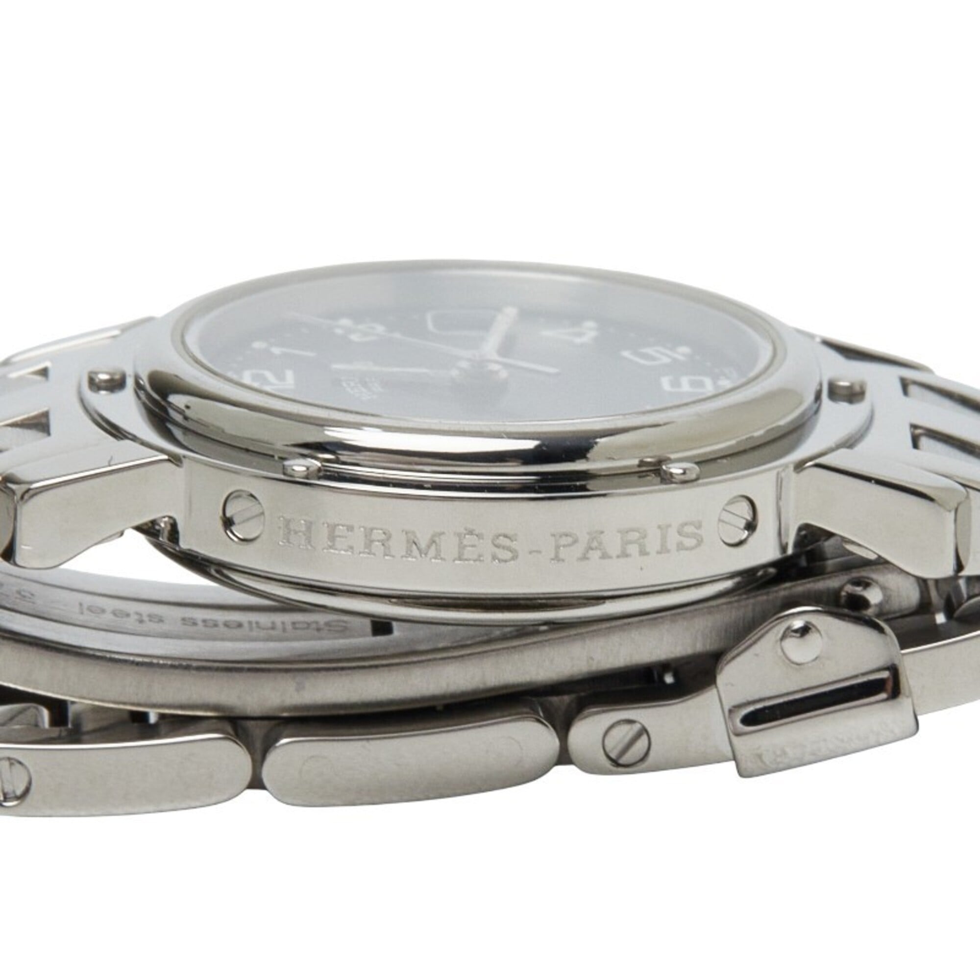 Hermes Clipper CL4.210 quartz navy dial stainless steel wo HERMES