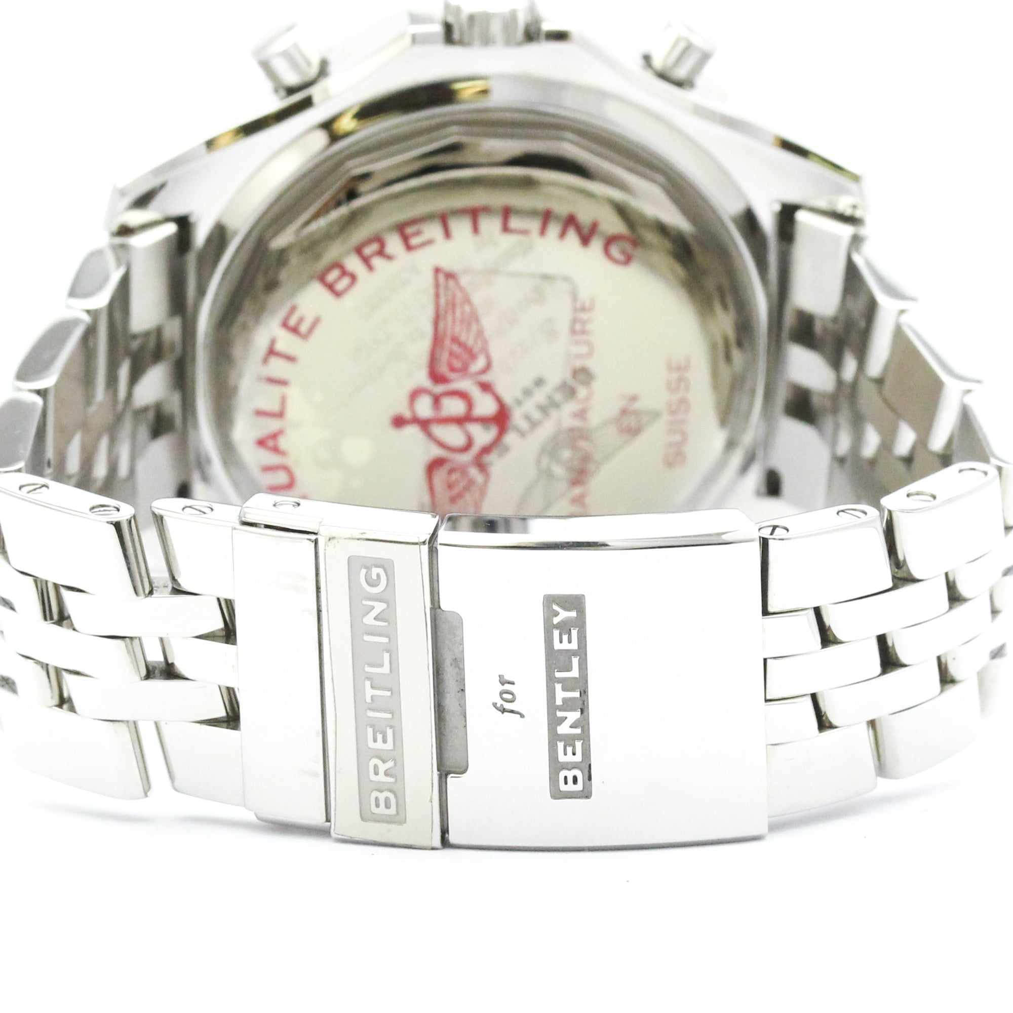 BREITLING Bentley Motors Steel Automatic Mens Watch A25362 Polished