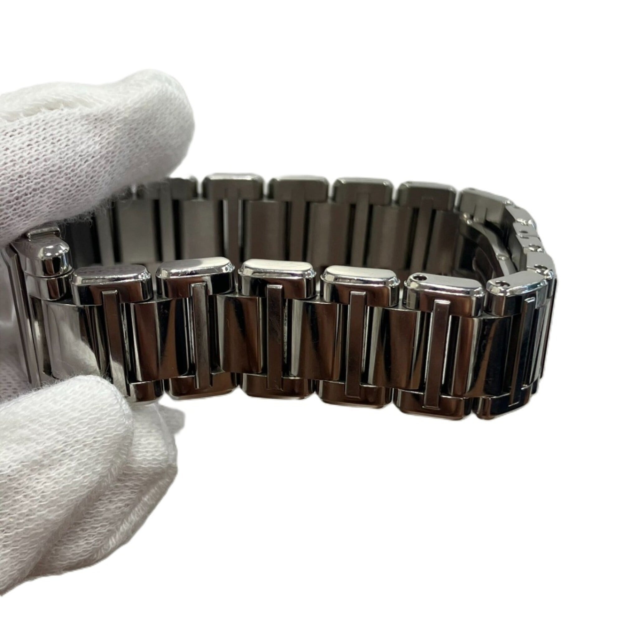 Tiffany & Co. Grand Rectangular Watch, Total Weight 73.4g, Stainless Steel, Quartz Movement, White Dial