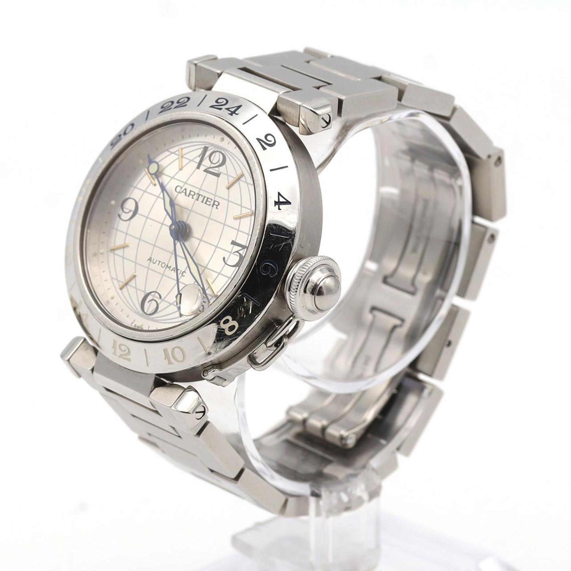 Cartier Pasha C GMT W31029M7 Stainless Steel Automatic Watch