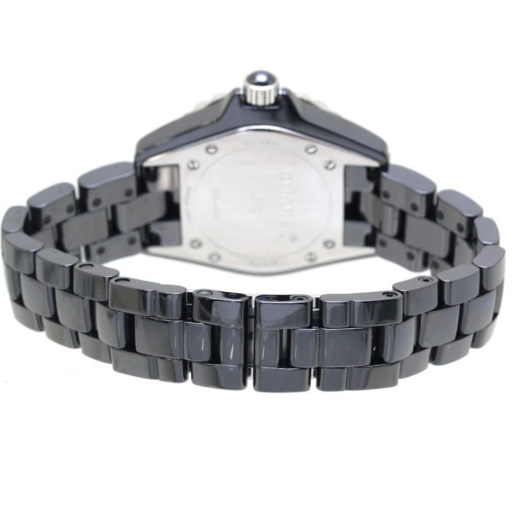 CHANEL J12 Bezel Diamond H2427 Zwart keramiek x roestvrij staal dameshorloge 39763