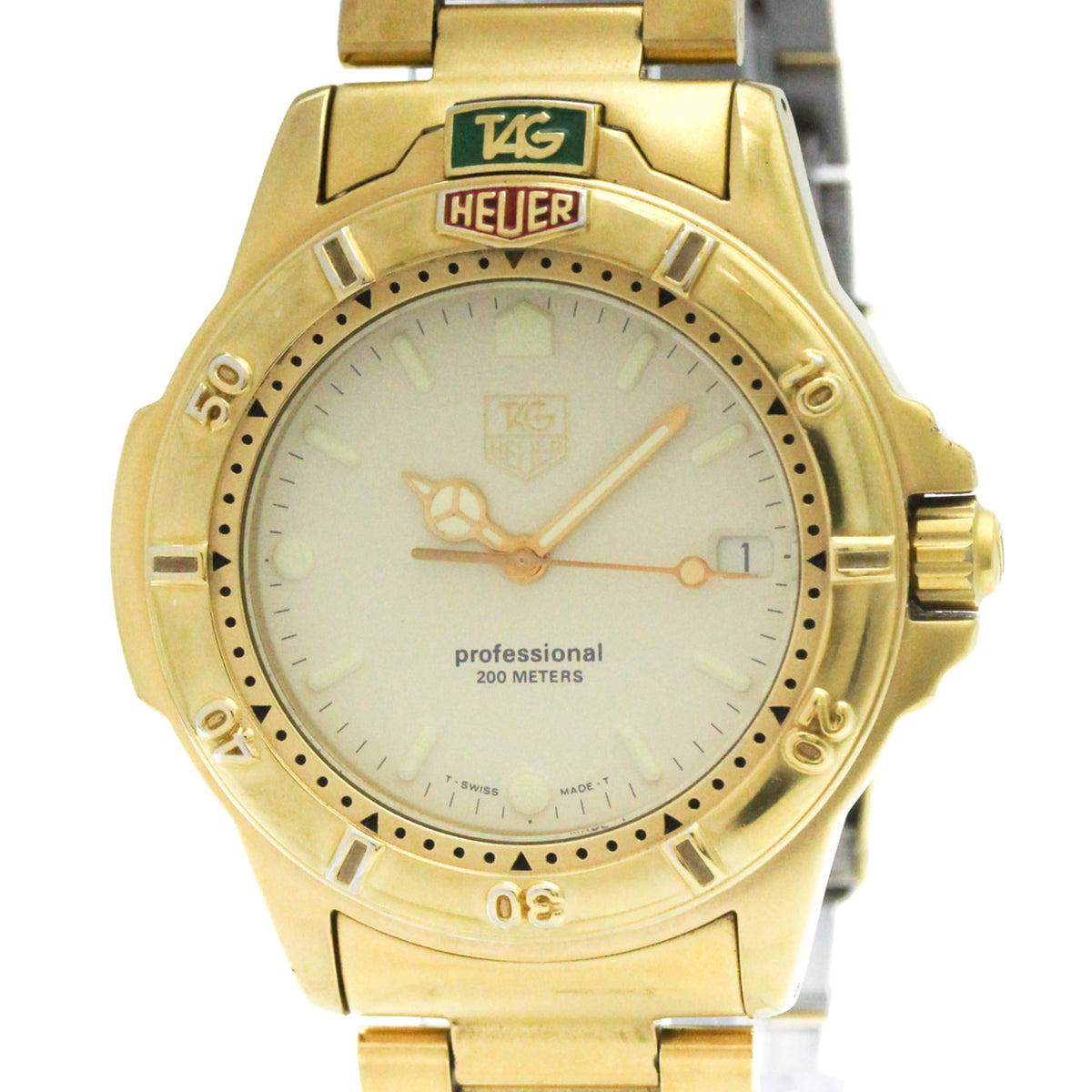 TAG Heuer Professional 994.706K horloge met beige wijzerplaat, 38 mm
