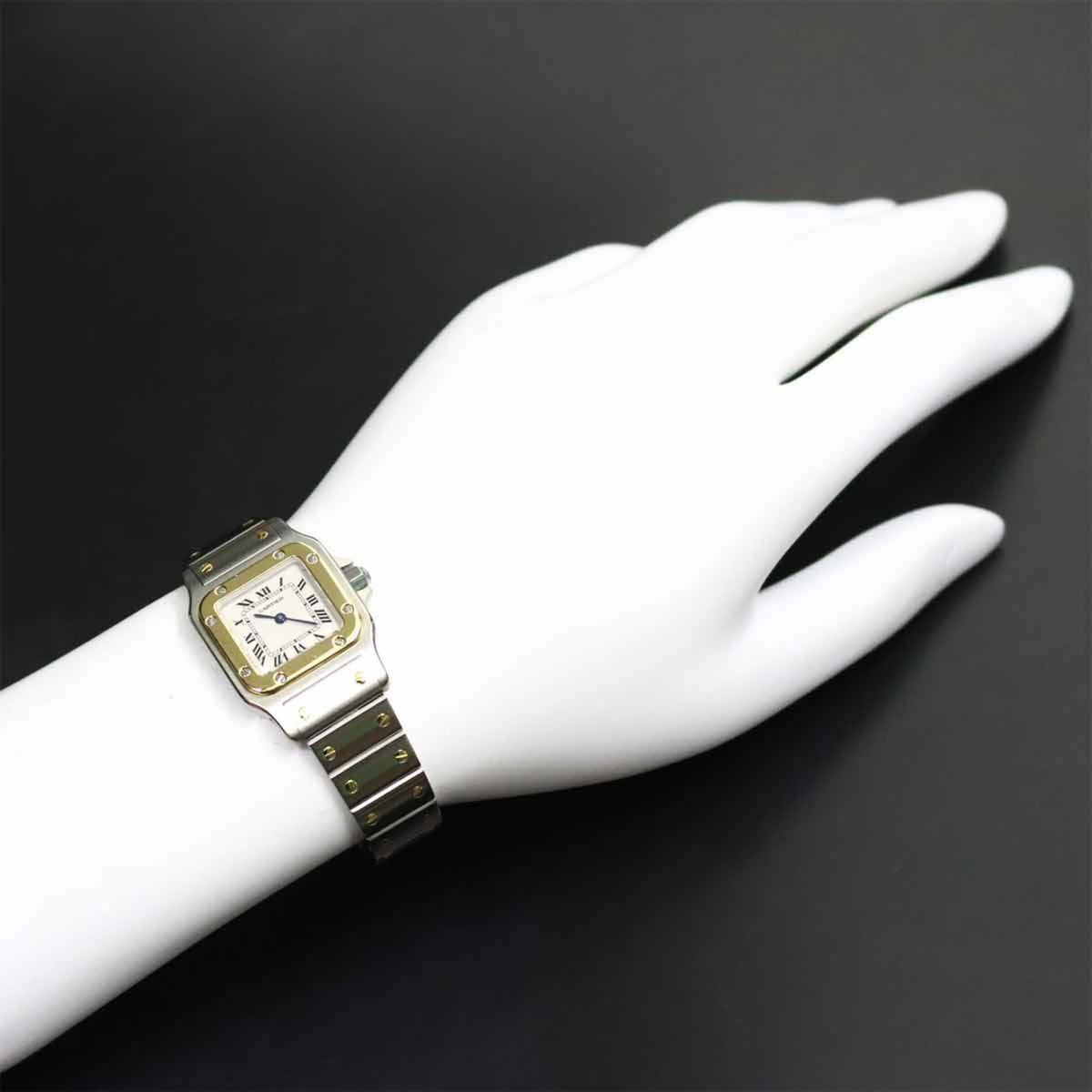 Cartier Santos Galbee SM W20012C4 horloge met ivoorkleurige wijzerplaat, 23 mm