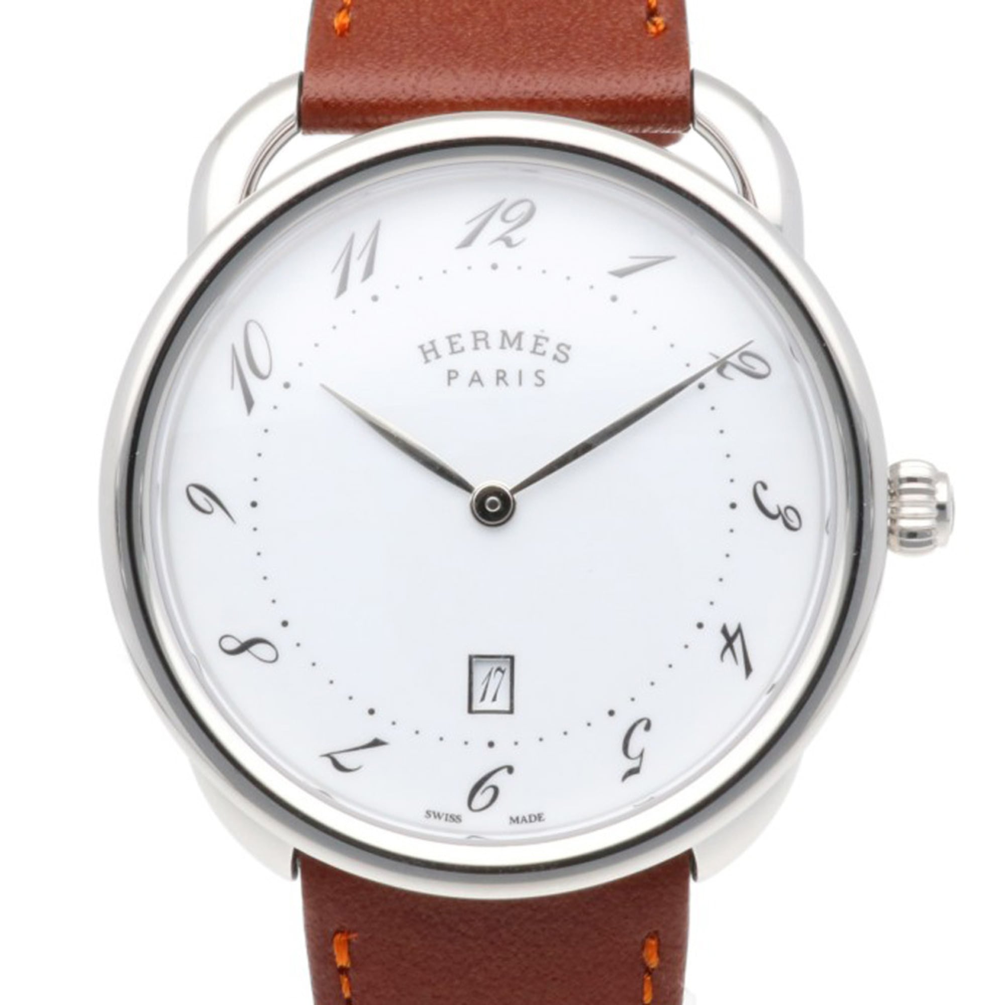 Hermes Arceau Watch, Stainless Steel AR7Q.810 Quartz Men's Watch