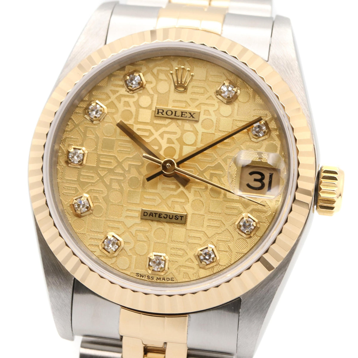 Montre Rolex Datejust 10P Diamond 78273G Champagne, cadran doré, 31 mm