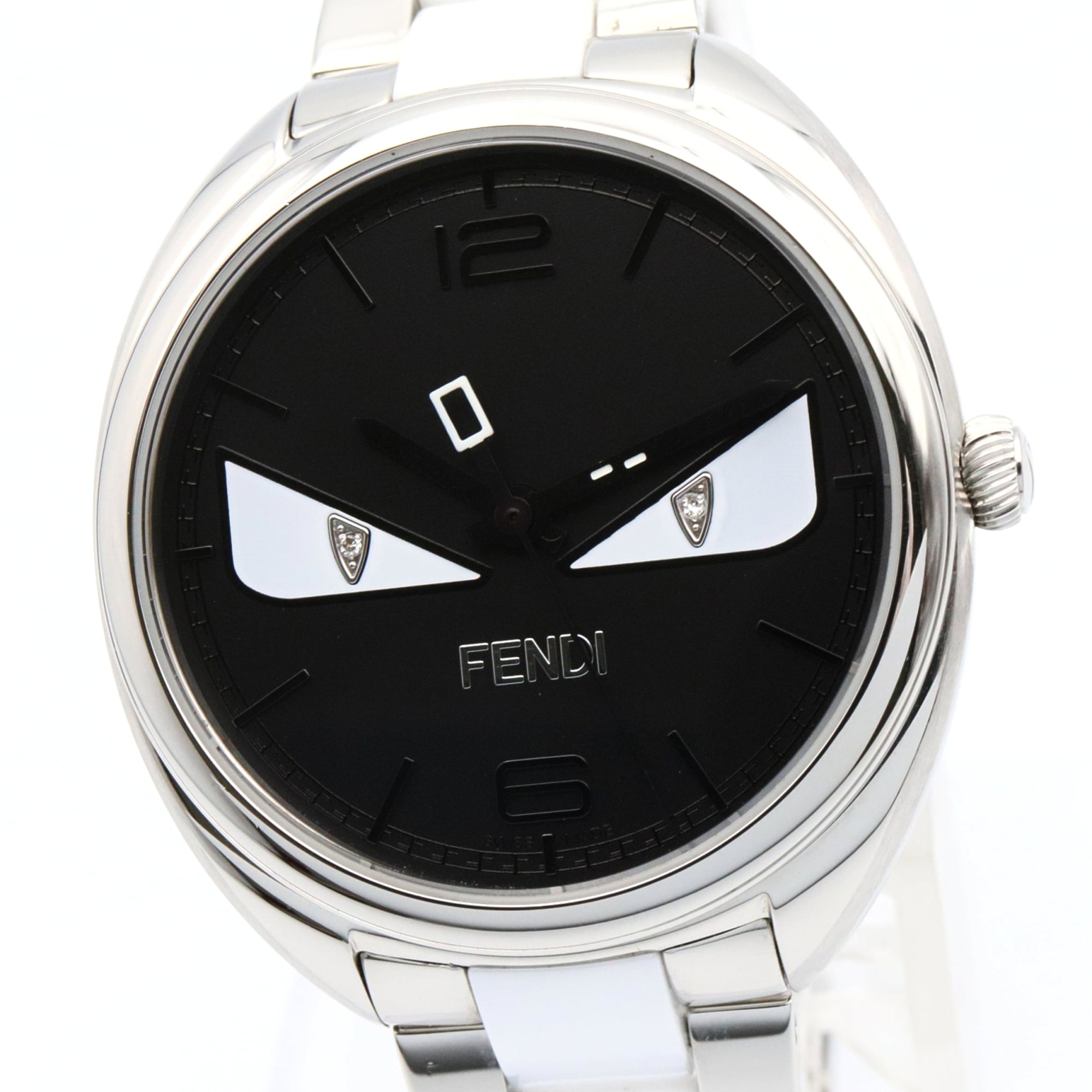 Fendi Bugs Monster-horloge, roestvrij staal, dames, zwart, 21000M