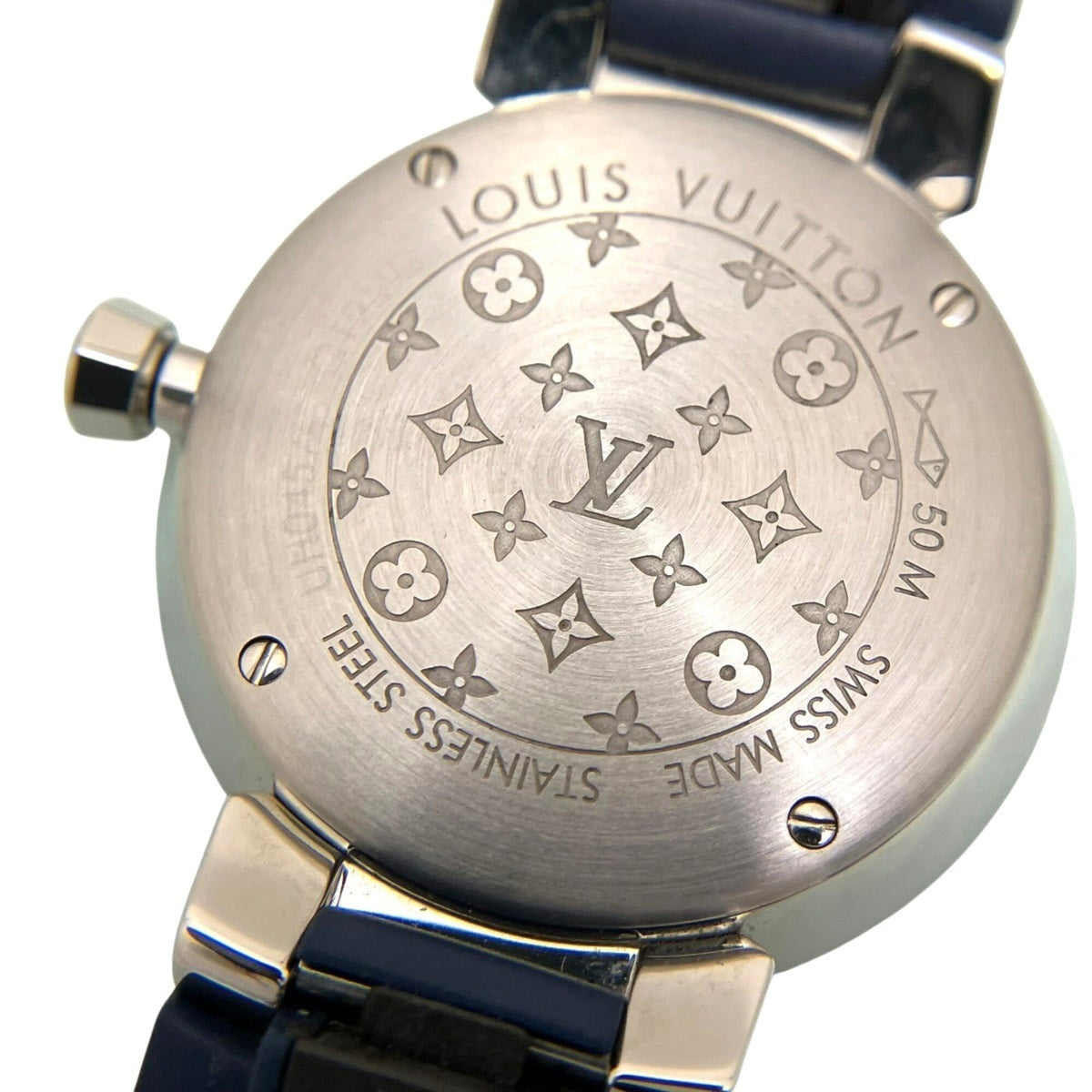 Louis Vuitton Tambour Q12MG Silber Zifferblatt 27 mm Uhr