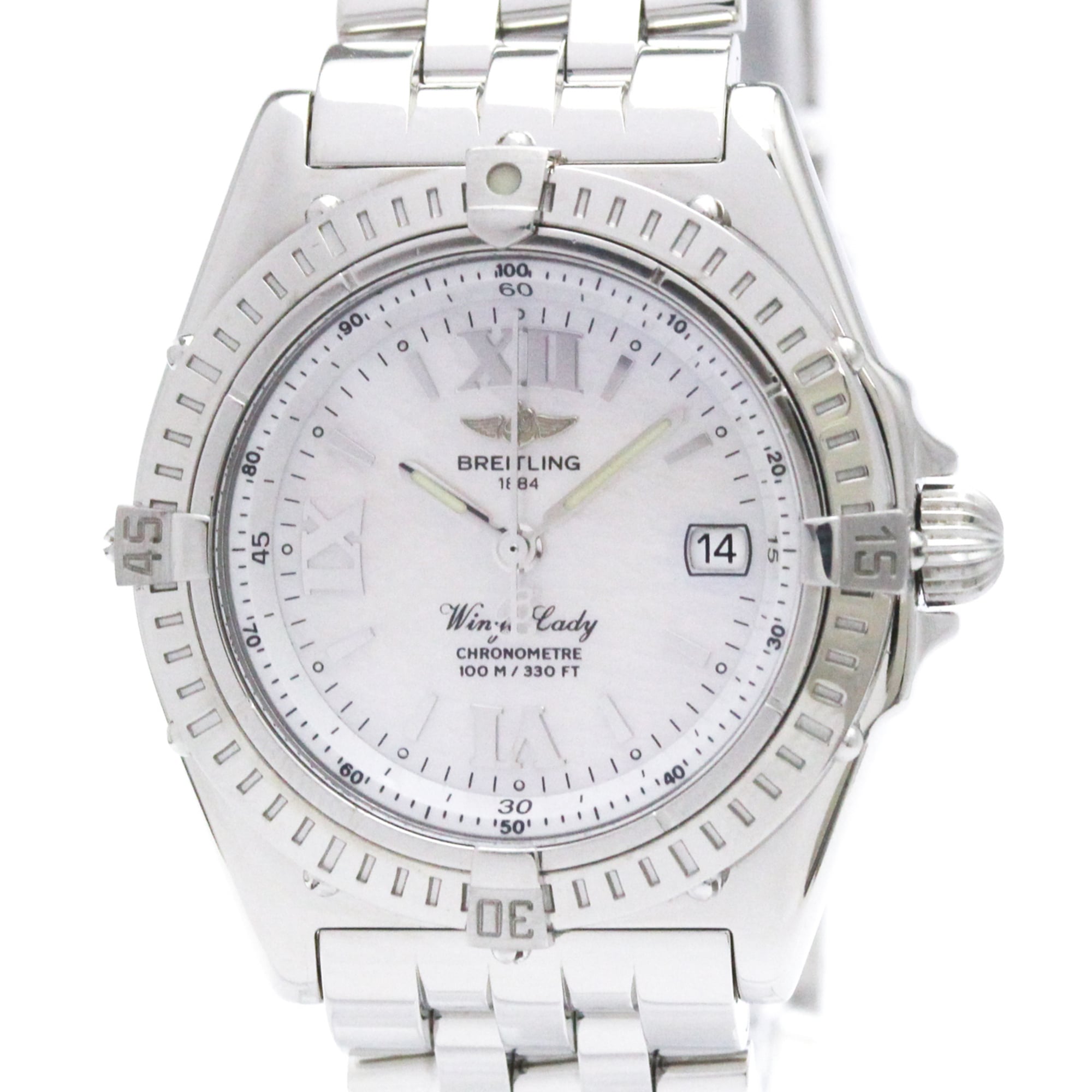 Montre Breitling Wings A67350 Blanc avec cadran « shell » de 31 mm