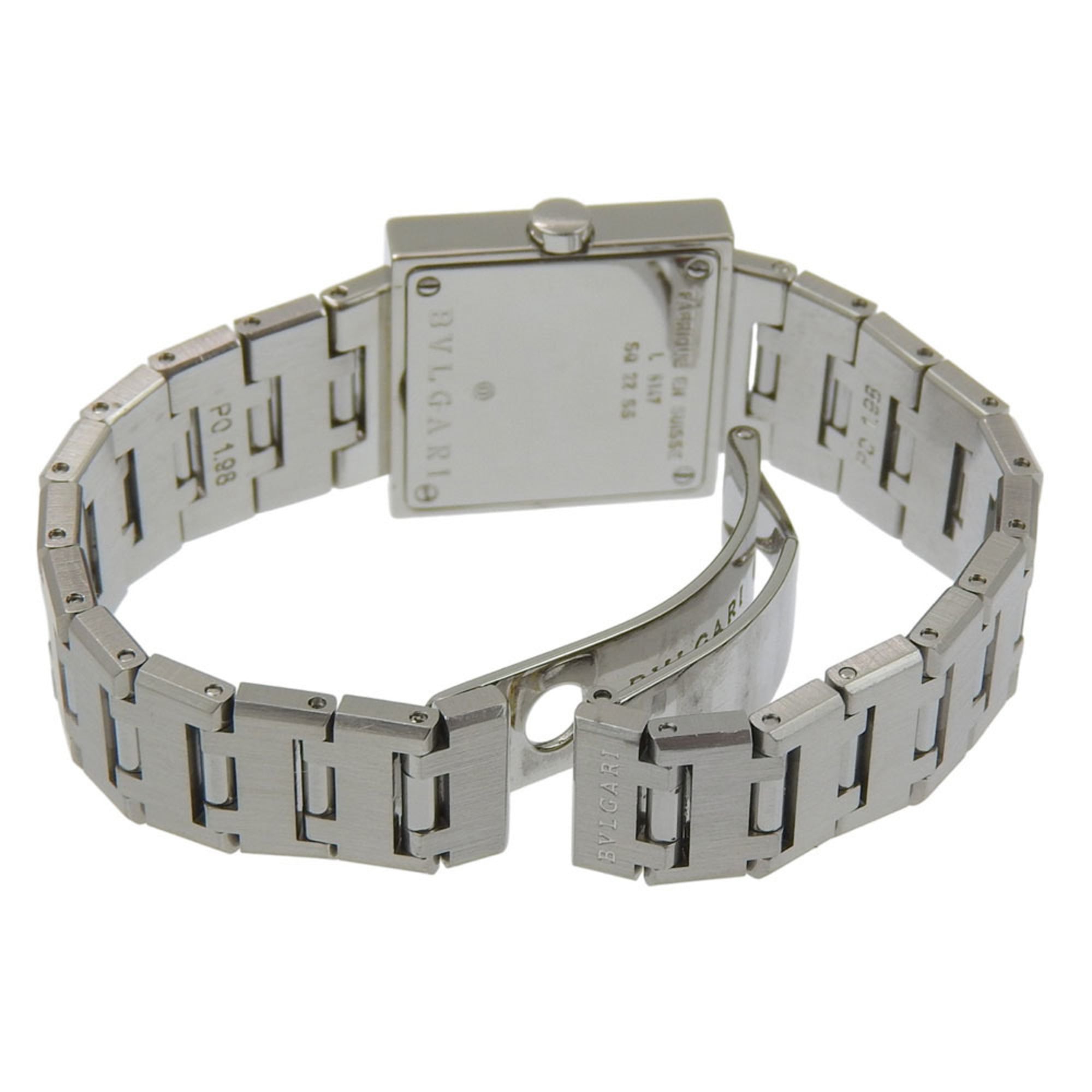 Bulgari BVLGARI Quadlard-horloge SQ22SS, roestvrij staal, zwart, quartz, analoge wijzerplaat, damesmodel