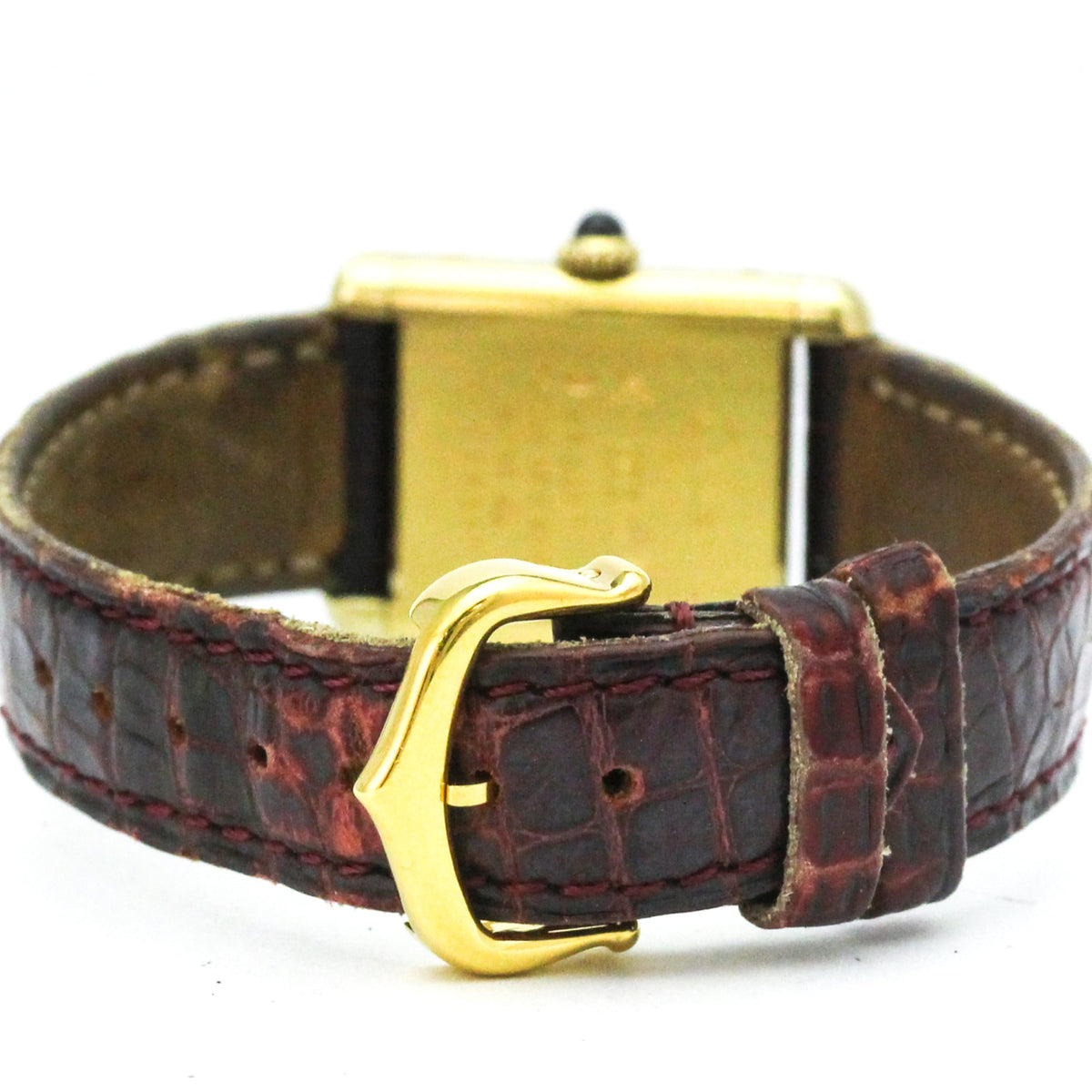 Cartier Must Tank Bordeaux Dial 20mm Watch