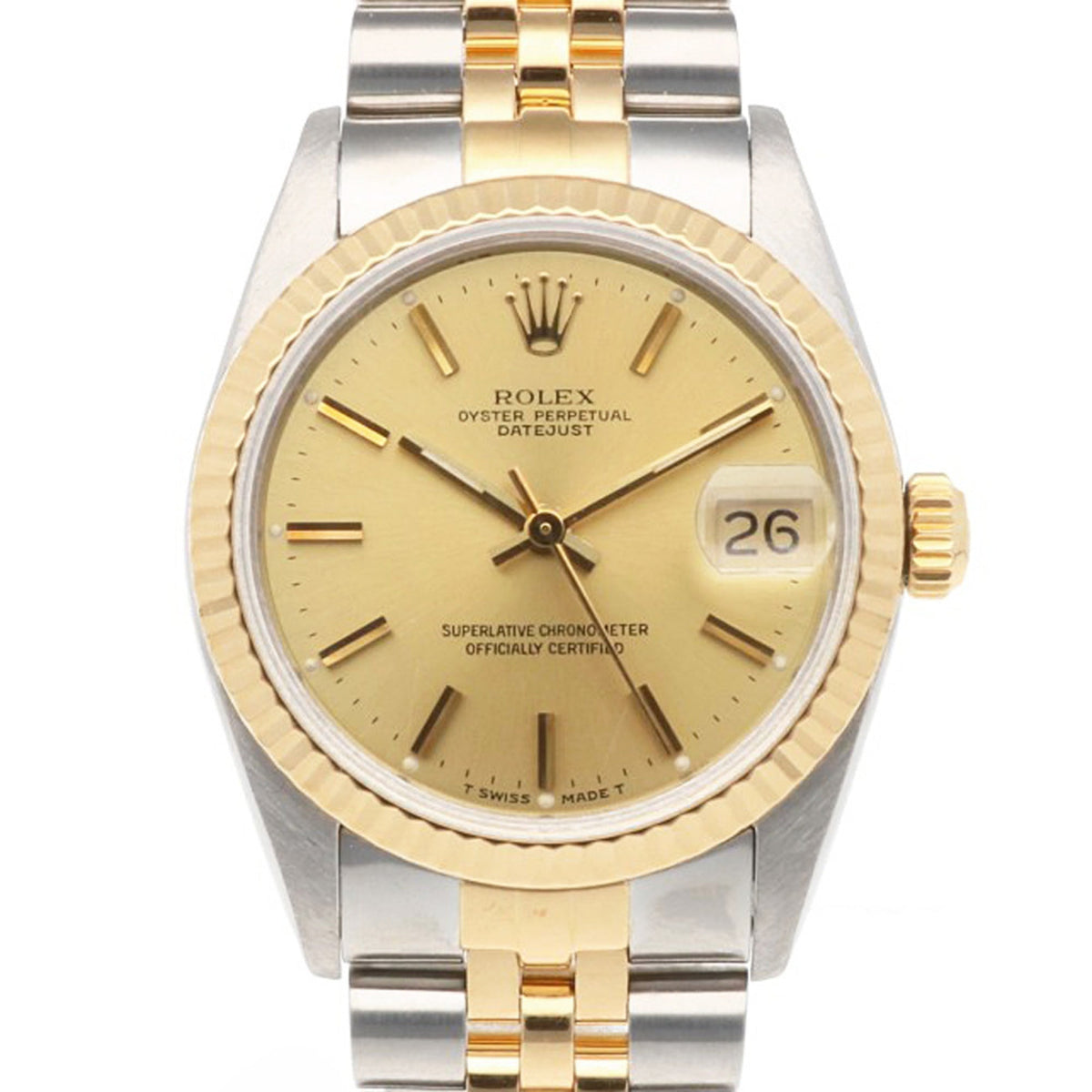 Rolex Datejust mit goldenem Zifferblatt, 31 mm Uhr
