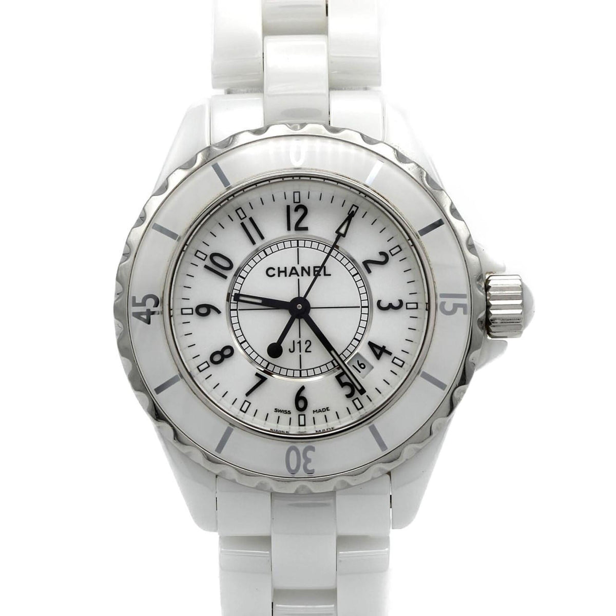 Chanel J12 33mm Ceramic H0968 White Dial 33mm Watch
