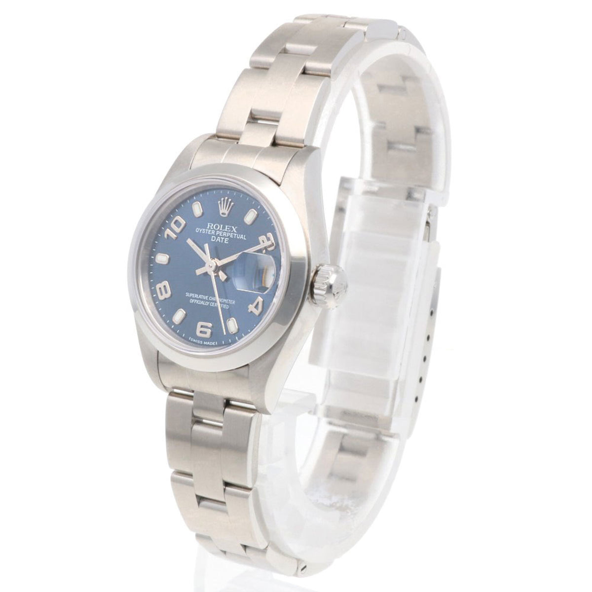 Rolex Datum Oyster Perpetual 69160, marineblaues Zifferblatt, 26 mm Uhr