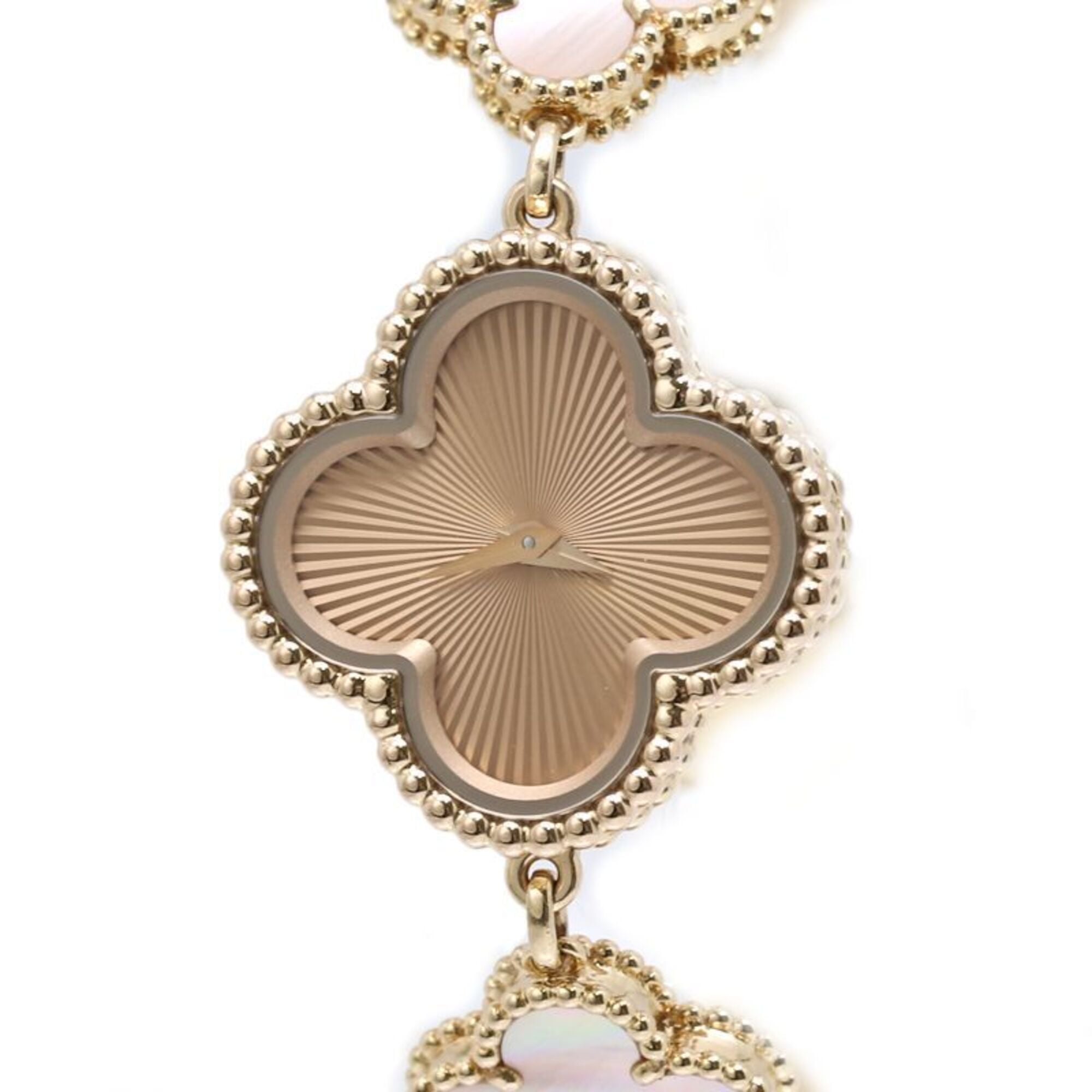 Van Cleef & Arpels Sweet Alhambra Guilloche VCARO90100 2386240 Women's Watch 18K Rose Gold 40437