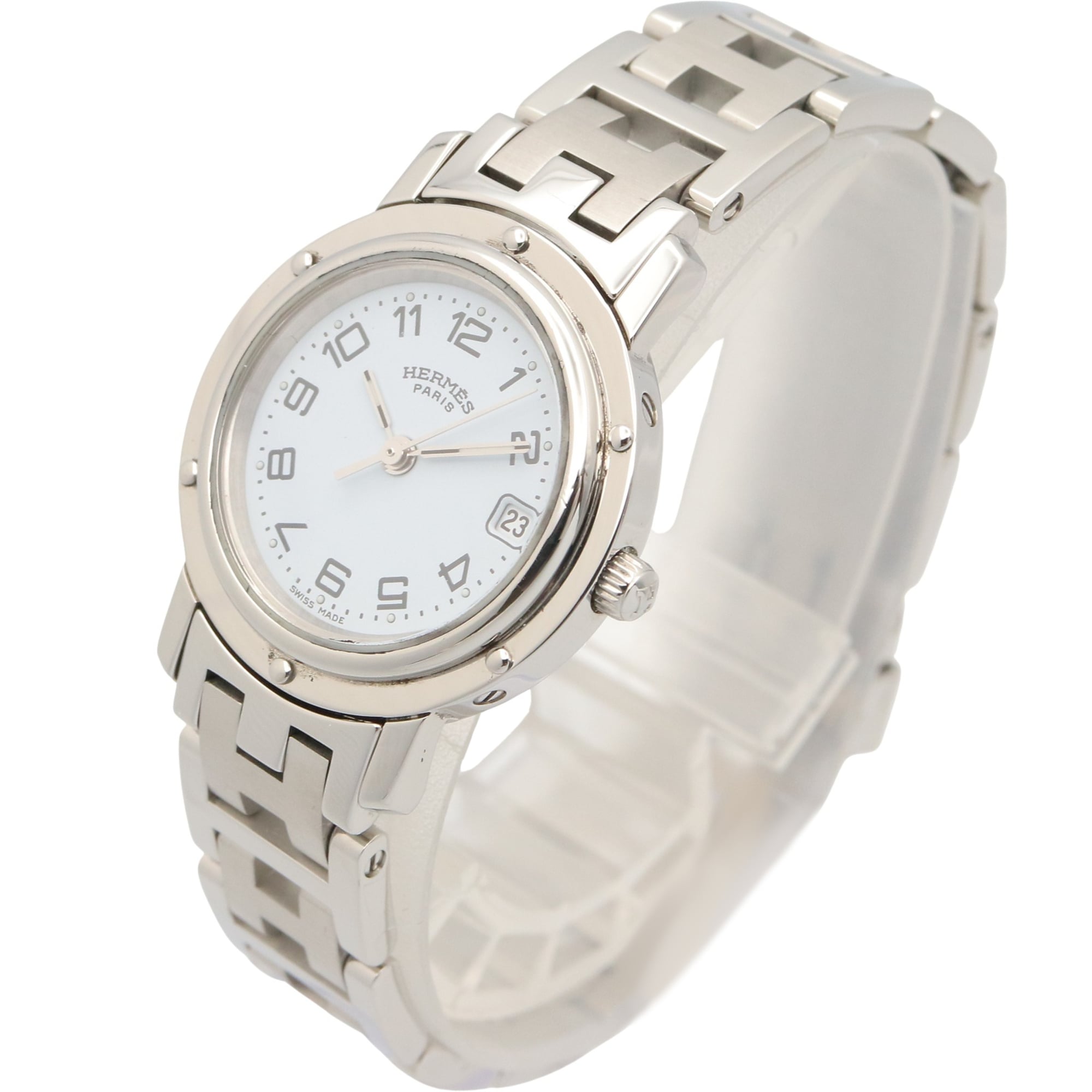 Hermes Clipper Watch, Stainless Steel, Women's, White (CL4.210)