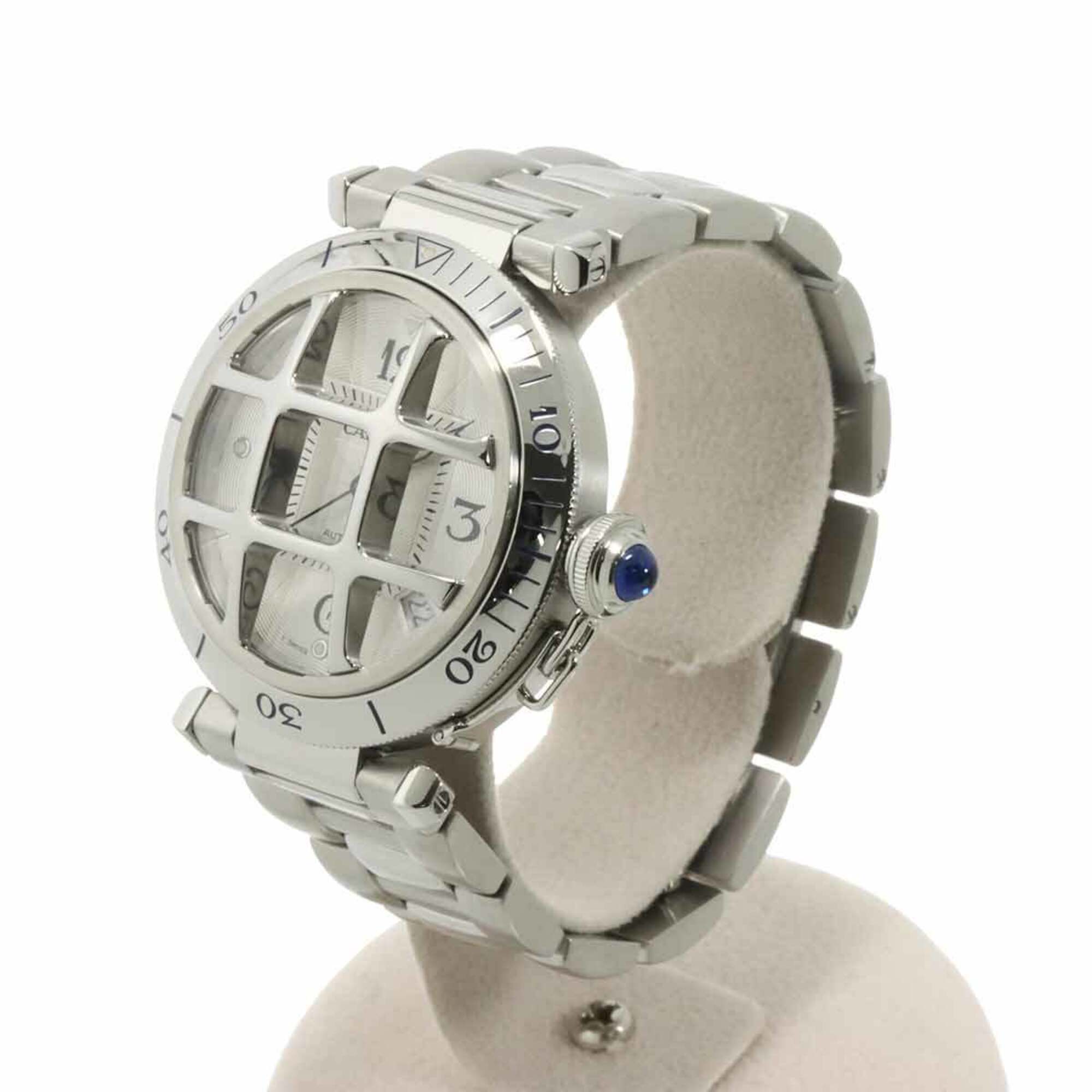 Cartier Pasha 38mm Grid W31059H3 Silver Dial 38mm Watch