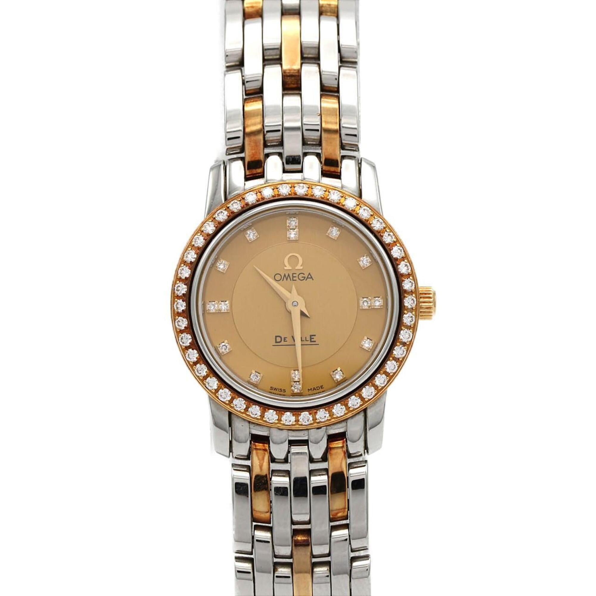 Omega De Ville Prestige Combination D-16P 413.25.22.60.58.001 Horloge met gouden wijzerplaat, 22 mm