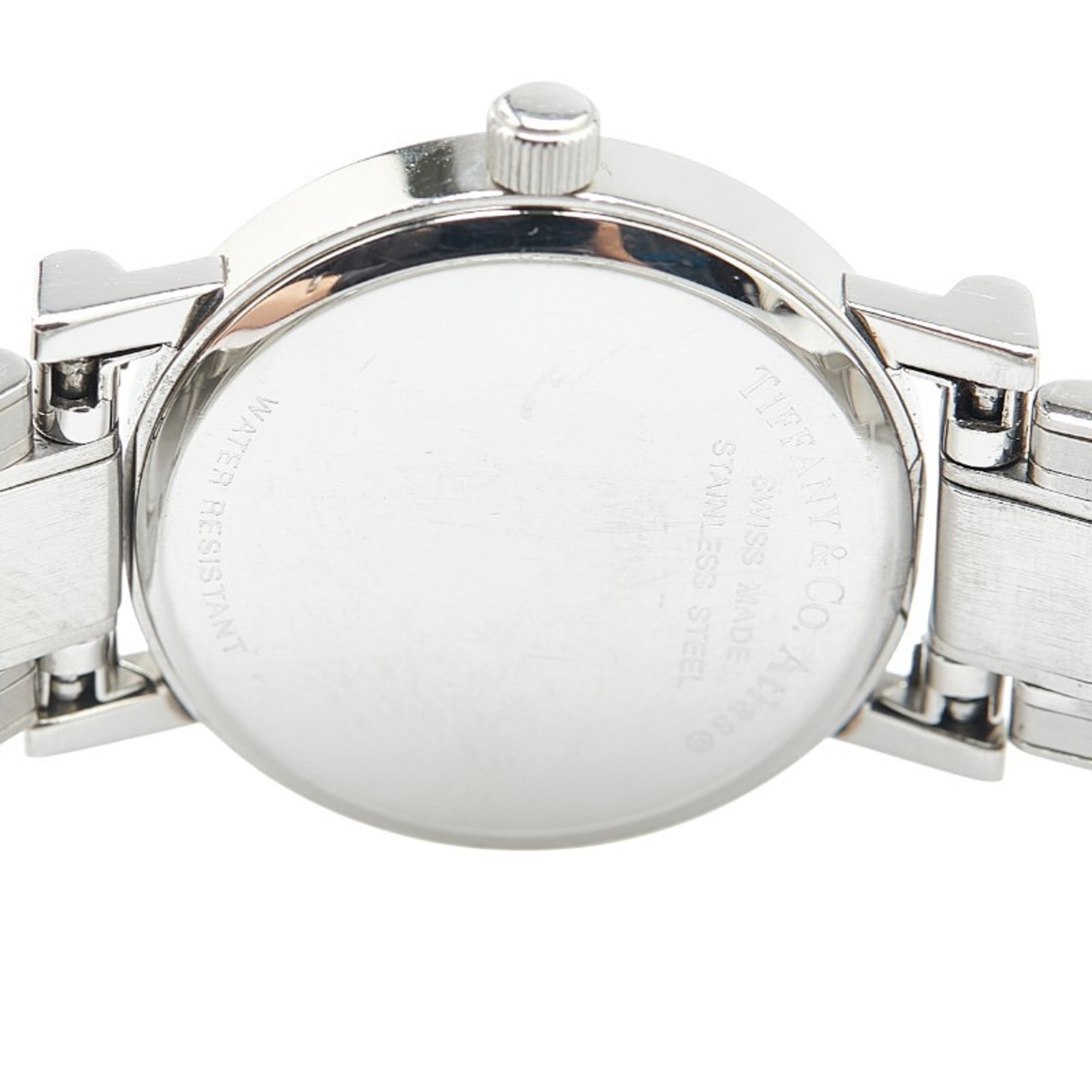 Tiffany Atlas-horloge, kwarts, zwarte wijzerplaat, roestvrij staal, dames, TIFFANY&Co.;