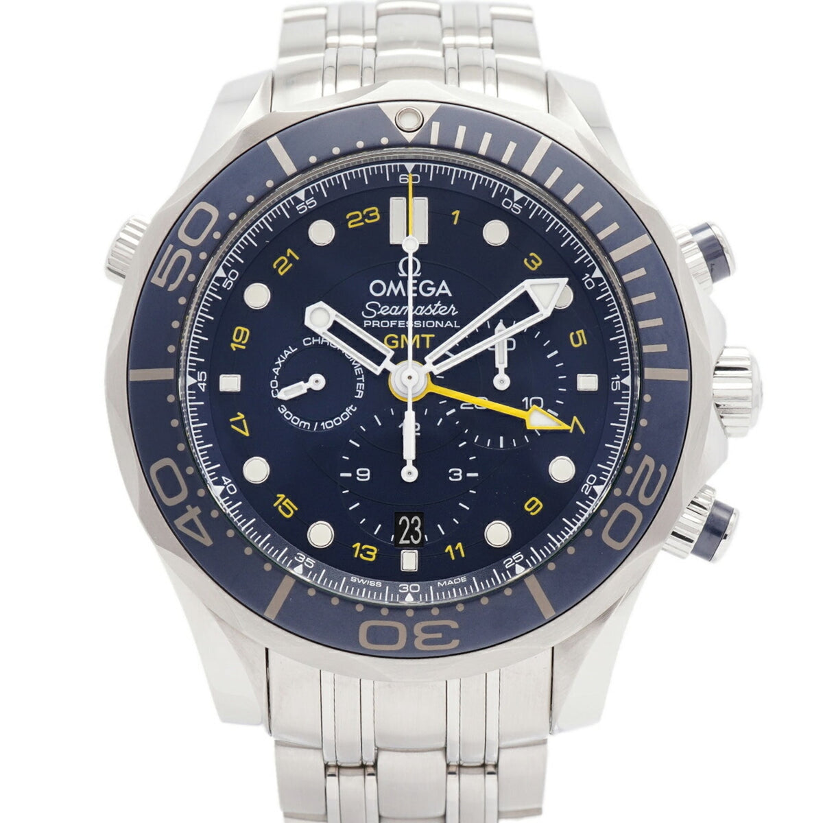 Omega Seamaster Diver 300M GMT 212.30.44.52.03.001 Horloge met blauwe wijzerplaat, 44 mm