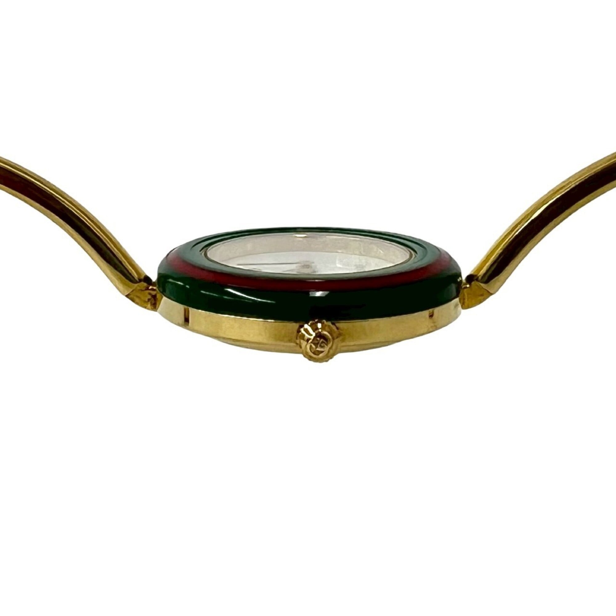 GUCCI Vintage Changeable Bezel Sherry Line GP Quartz Wristwatch Gold 34640