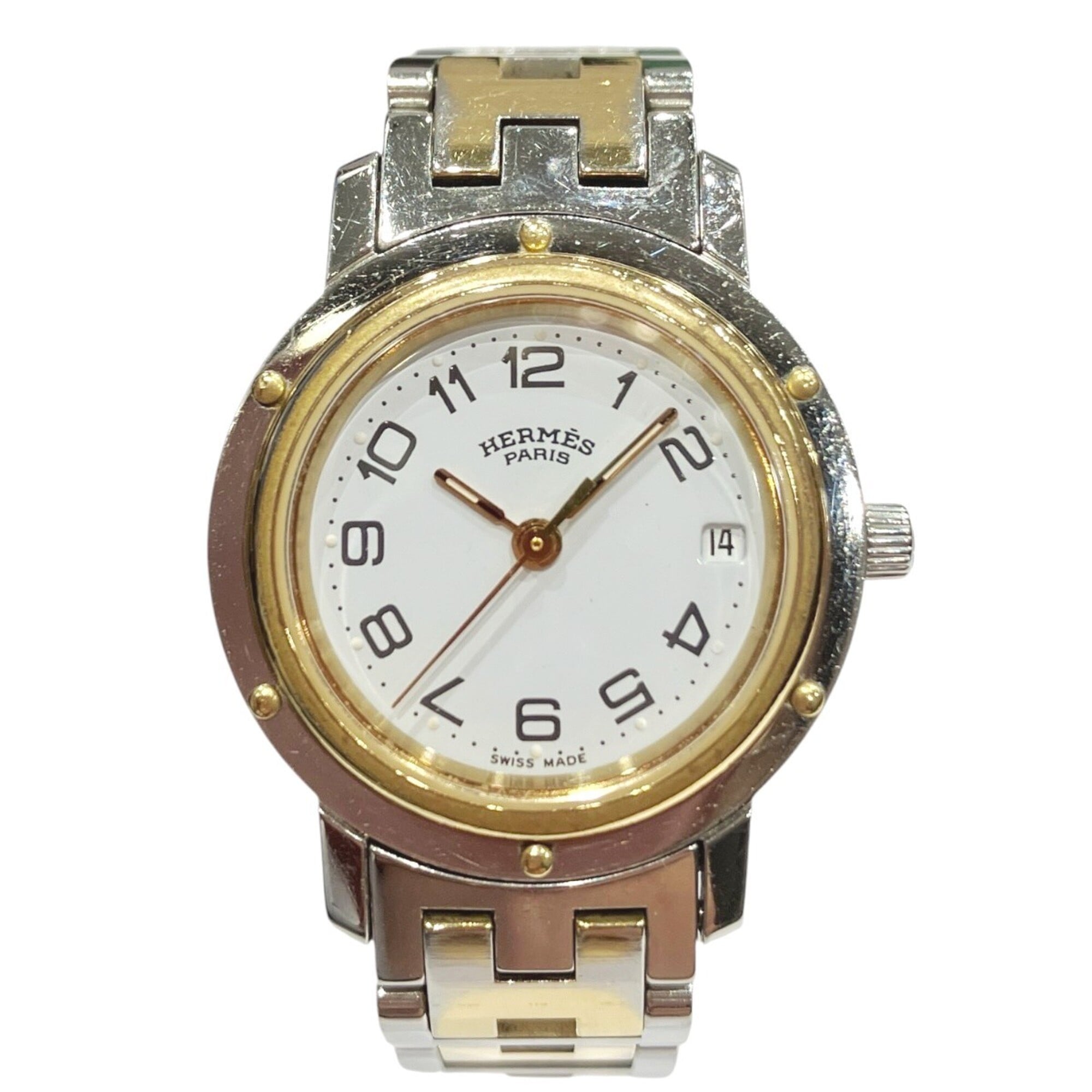 Hermes Clipper watch, total weight 36.2g, stainless steel, quartz move