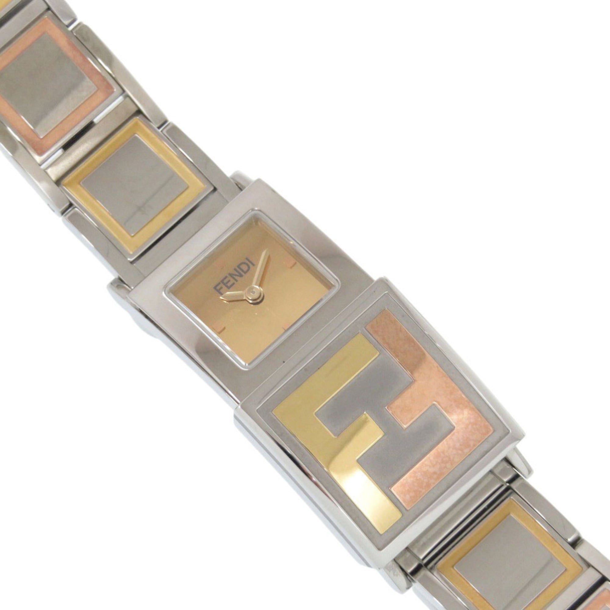 Fendi Secret 2 Time Zone 5500L Quarzzuhr aus Edelstahl in Gold, 1915 FENDI