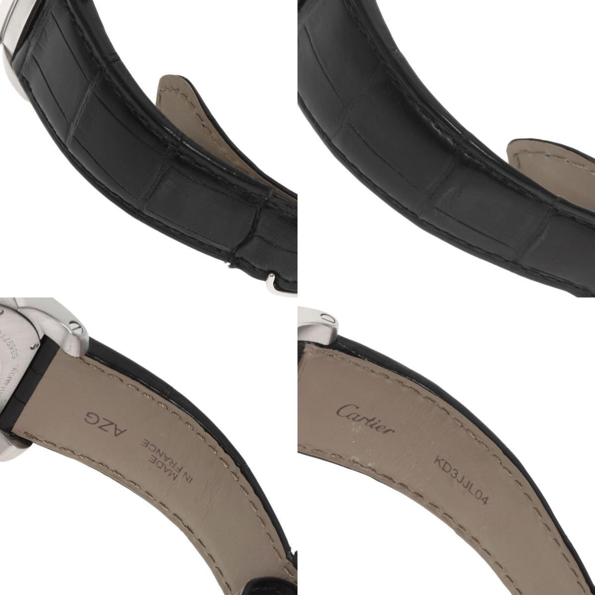Cartier W7100014 Calibre de Watch – Herrenuhr aus Edelstahl mit Lederarmband
