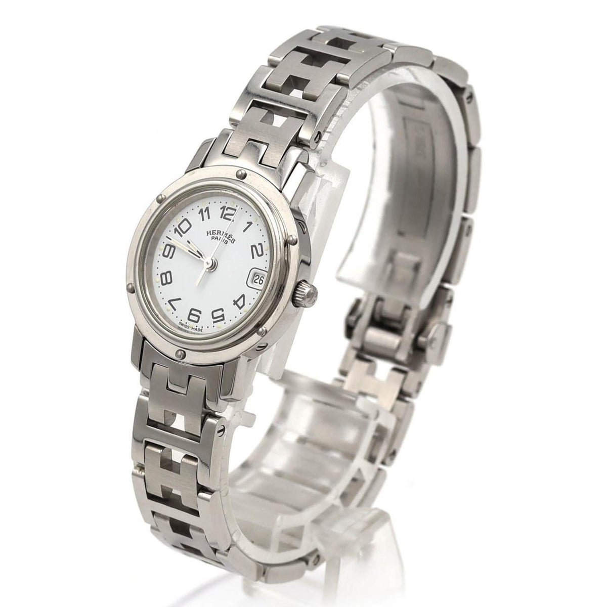 Hermes Clipper CL4.210 horloge met witte wijzerplaat, 24 mm