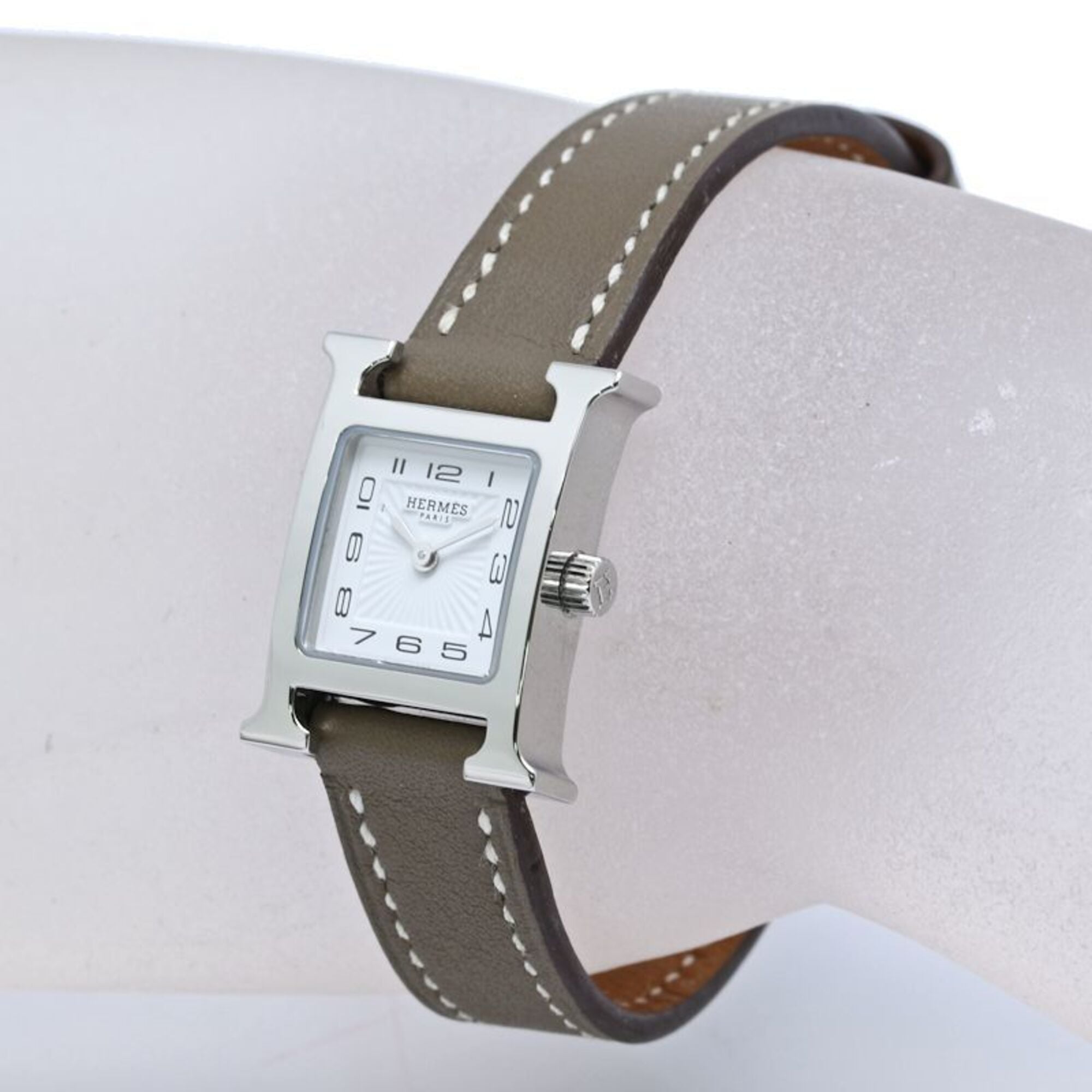 Hermes H-mini HH1.110.131/WW18 037883WW00 White Dial 17mm Watch