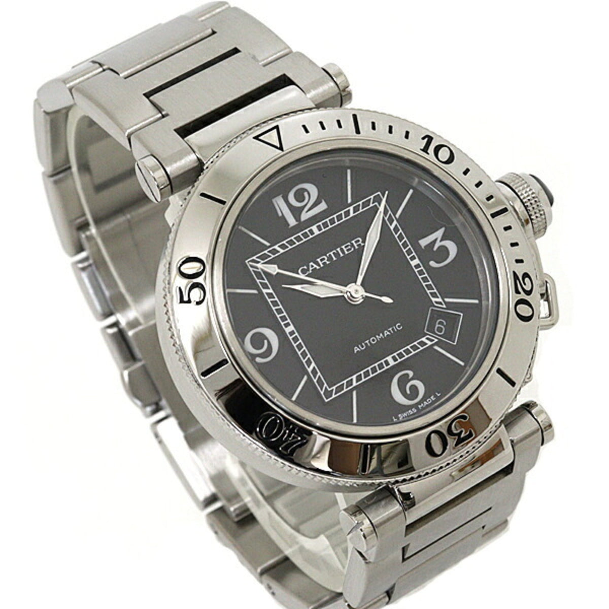 Cartier Pasha Seatimer W31077M7 Black Dial 40mm Watch