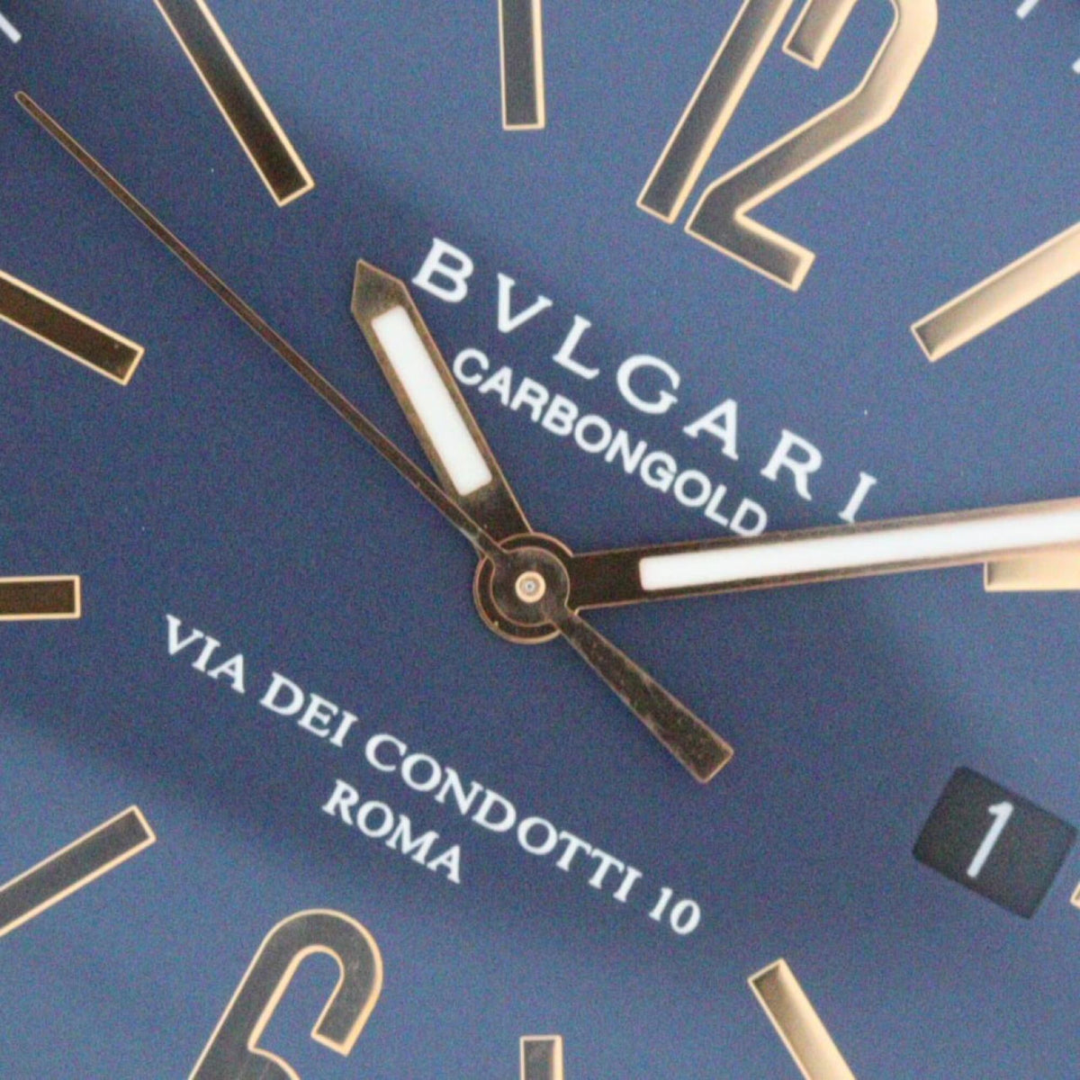 Bvlgari Carbon Gold BB40CL/BBP40C3CGLD/102634 Blaues Zifferblatt 40mm Uhr
