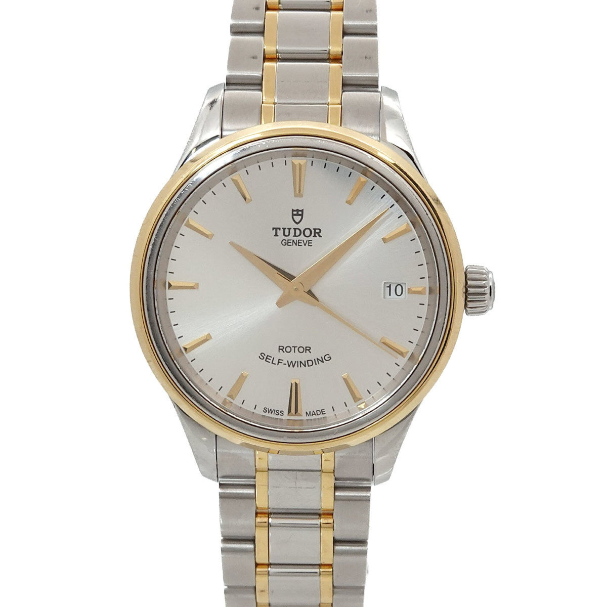 Kombination im Tudor-Stil 12303 Silber Zifferblatt 34 mm Uhr