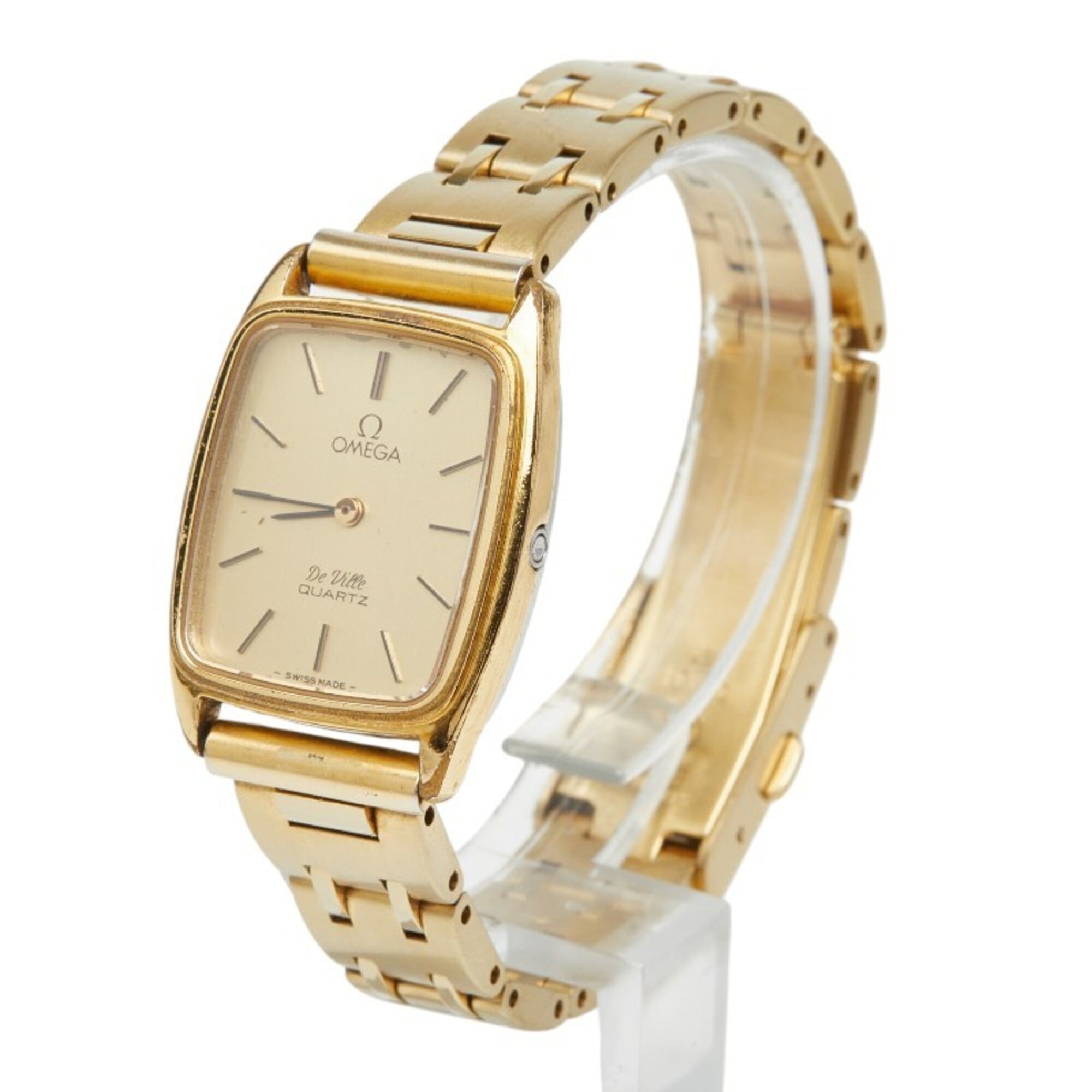 Omega De Ville Quartz Watch Gold Dial Stainless Steel Women's OMEGA