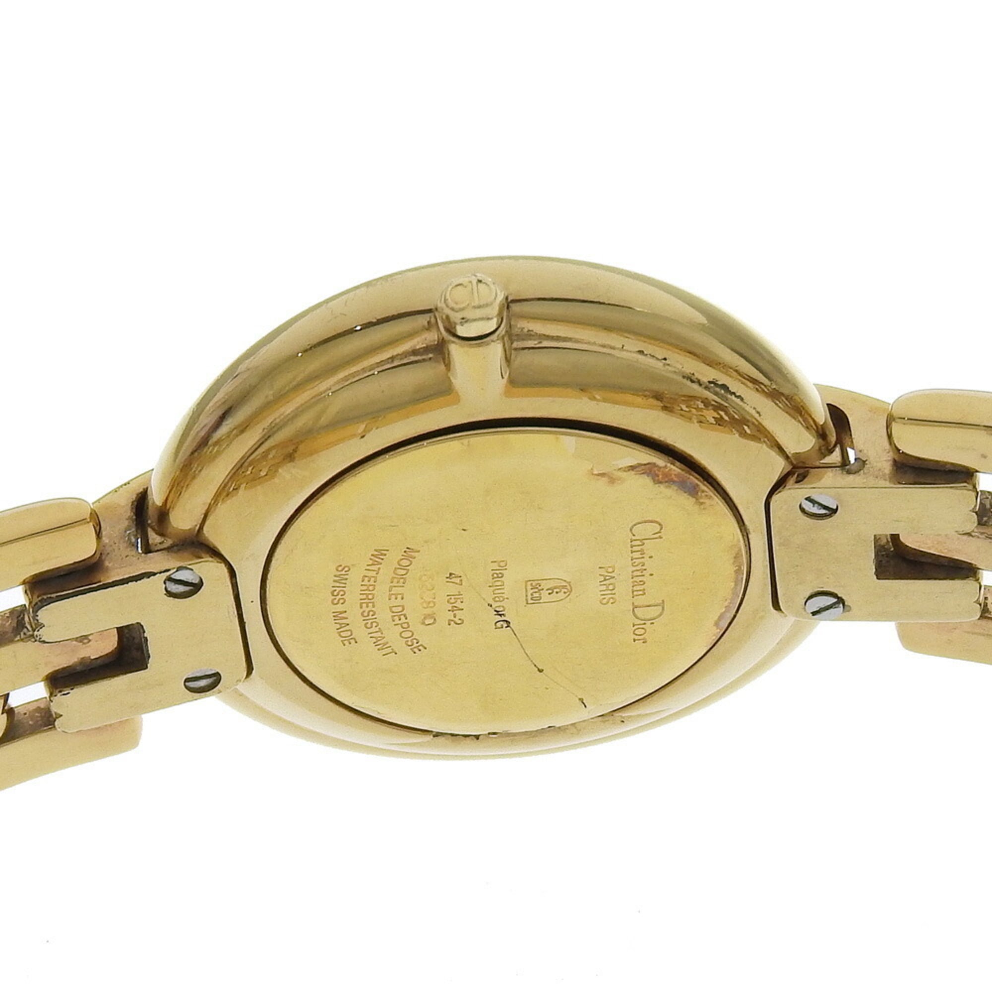 Christian Dior Bakira Uhr 47 154-2, vergoldetQuarz analoge AnzeigeSchwarz Zifferblatt, Herrenuhr