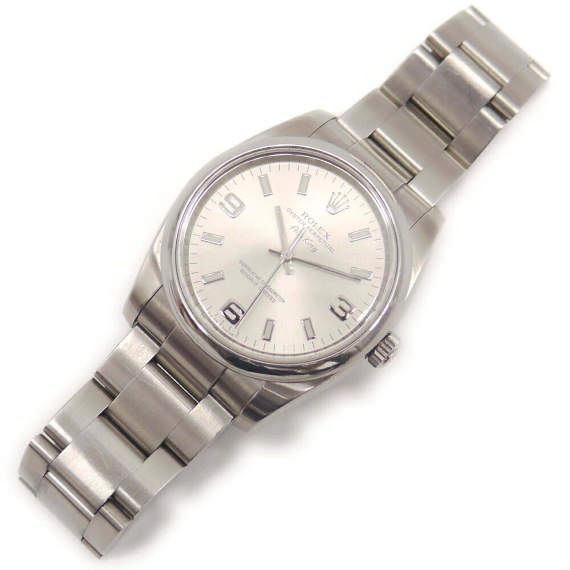 ROLEX Air-King 114200 M-serial Stainless Steel Automatic Silver Dial Watch