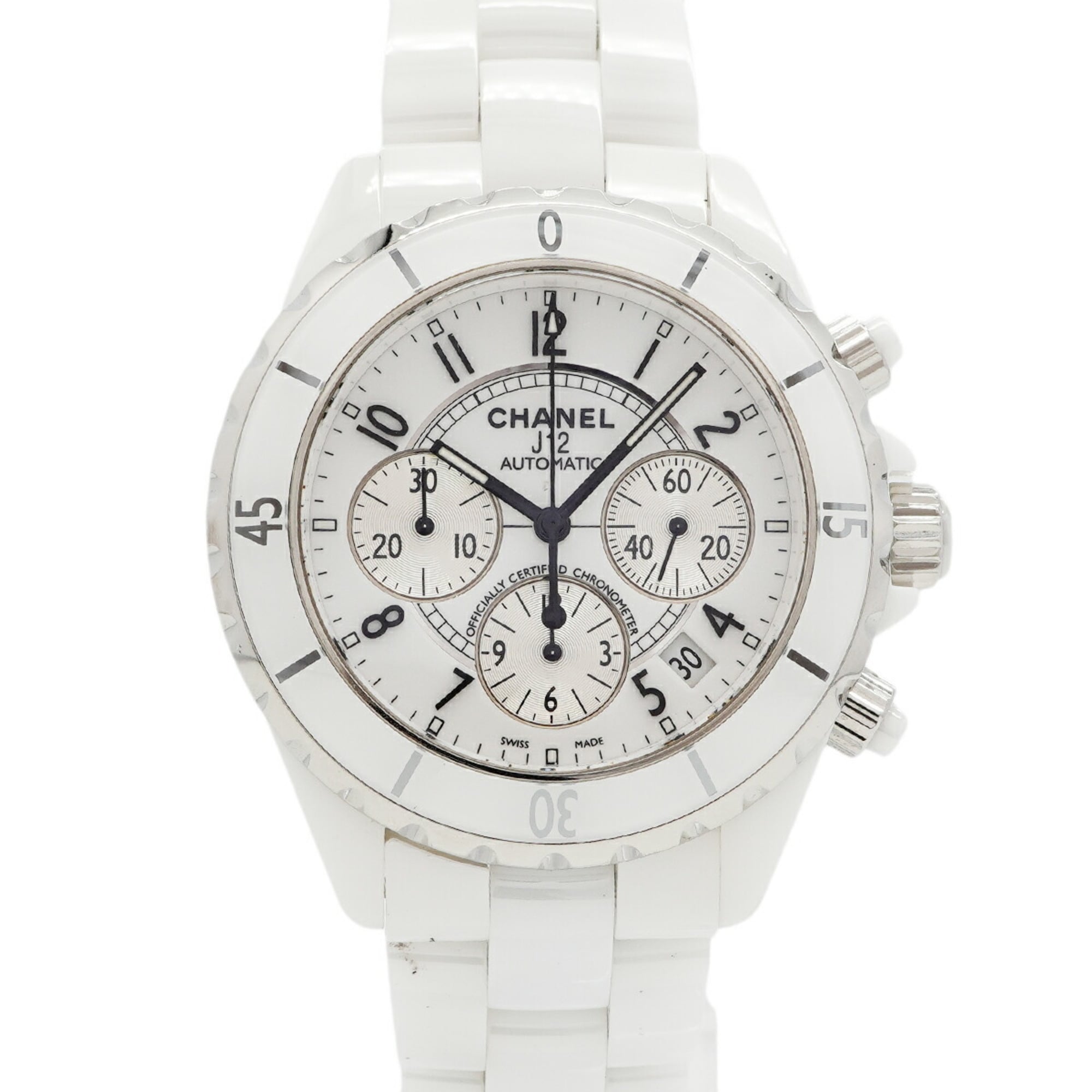 Chanel J12 Chrono H1007 White Dial Men's Watch