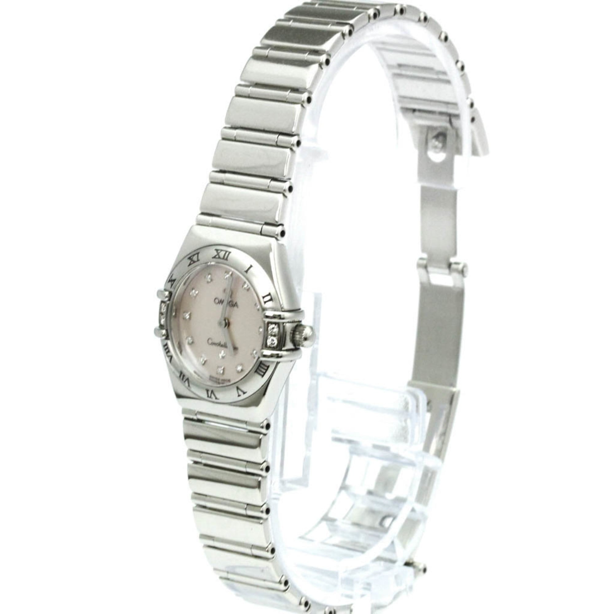 OMEGA Constellation Diamond MOP Dial Ladies Quartz Steel Watch 1567.66 Polished