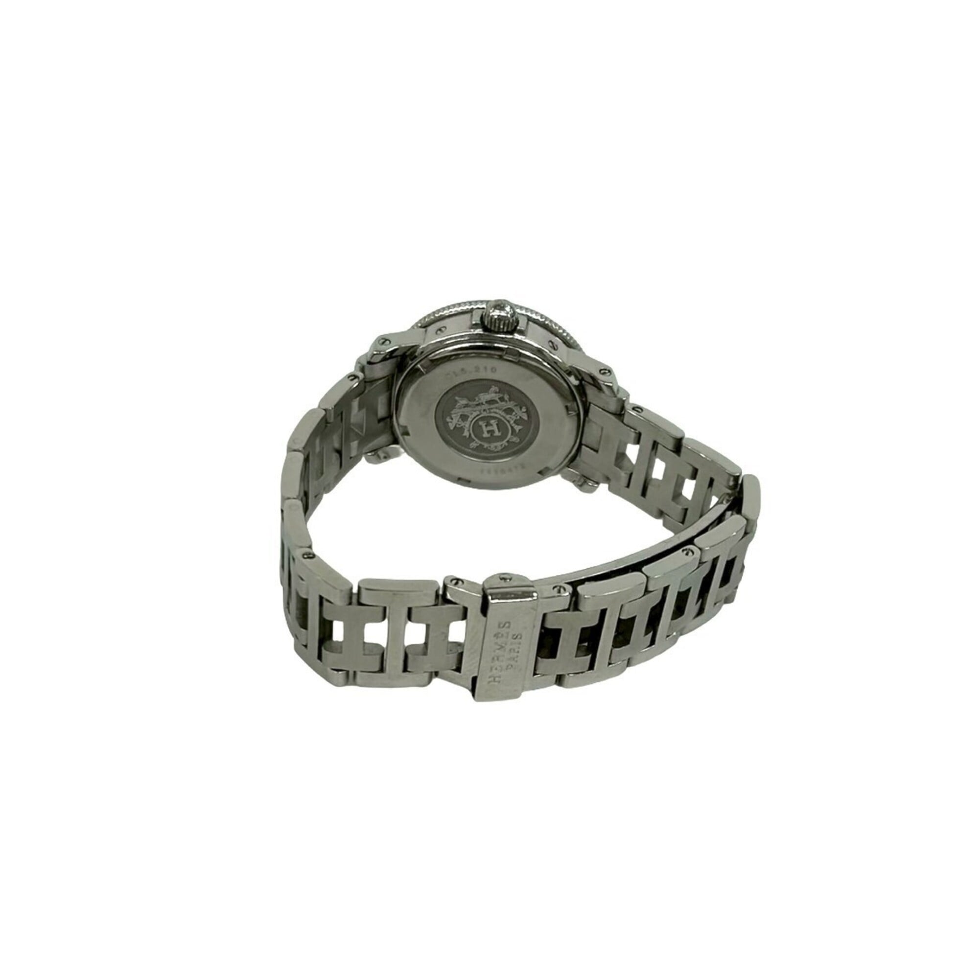 HERMES Clipper Diver Stainless Steel Quartz Wristwatch, Silver, 43102
