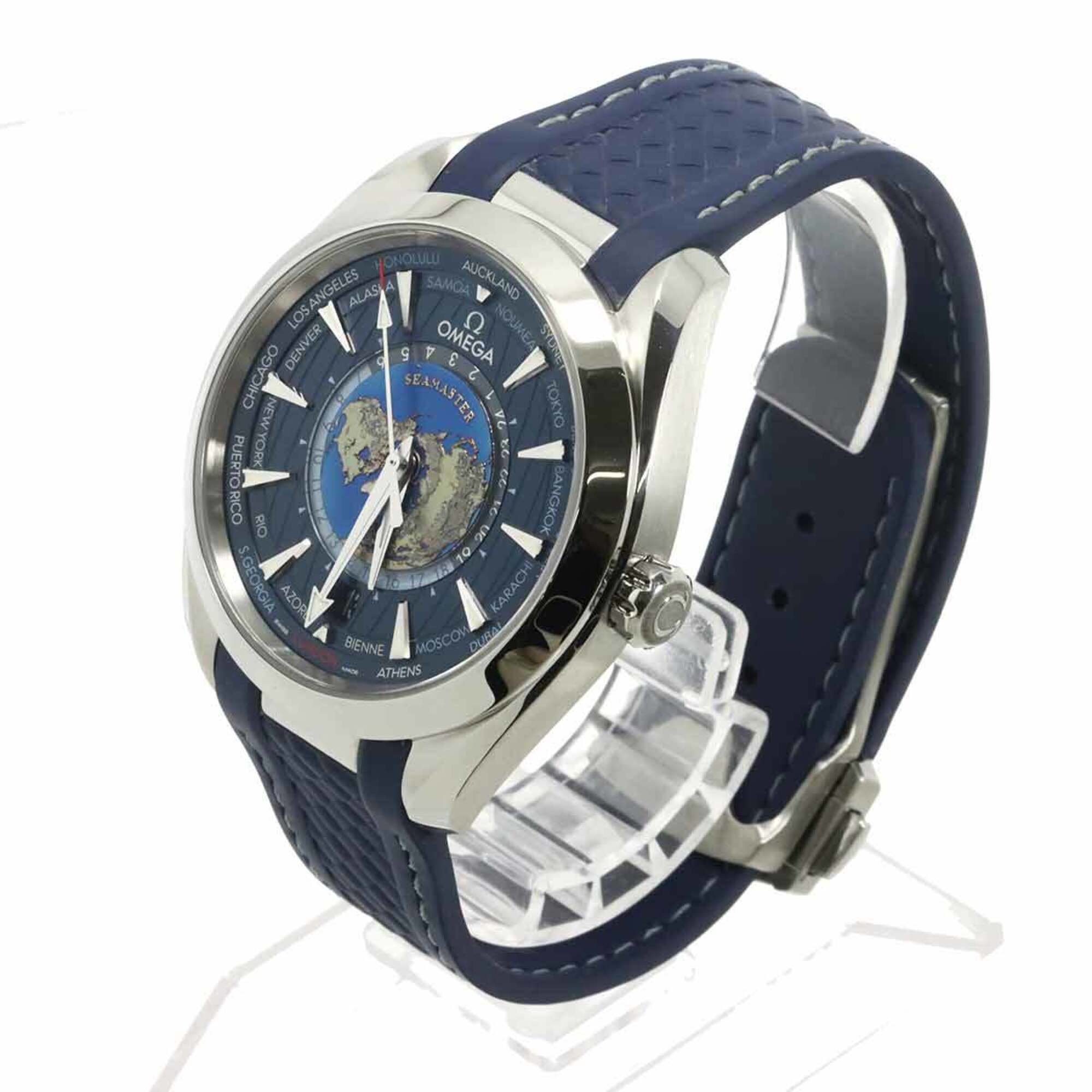 Omega Seamaster Aqua Terra GMT Worldtimer Master Co-Axial 220 12 43 22 03 001 Men's Watch Date Automatic