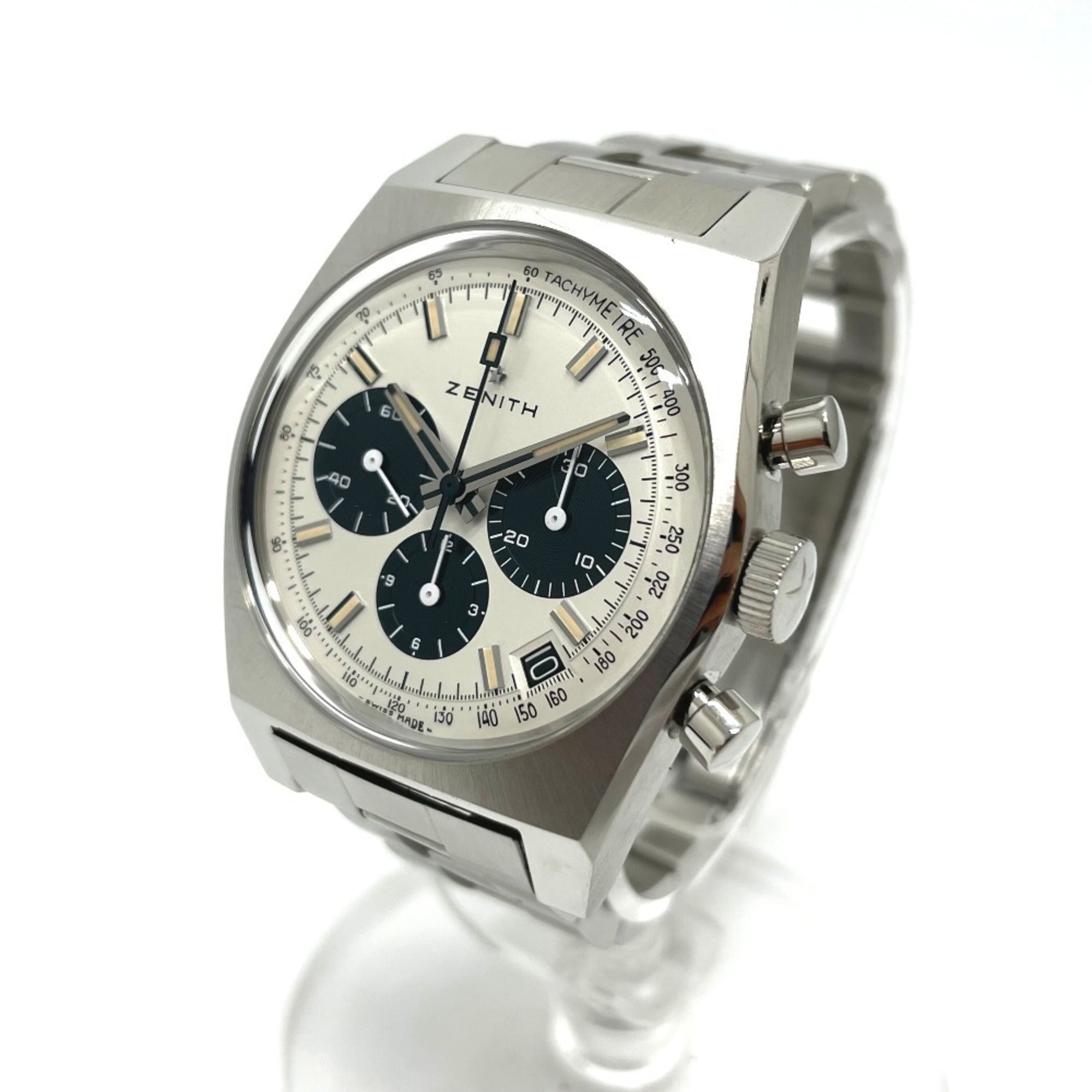 ZENITH 3.L384.400 Lupin the Third, 2. Auflage, limitierte Auflage von 200 Stück in Japan, Revival A384 Chronomaster, Herrenuhr aus Edelstahl, Silber