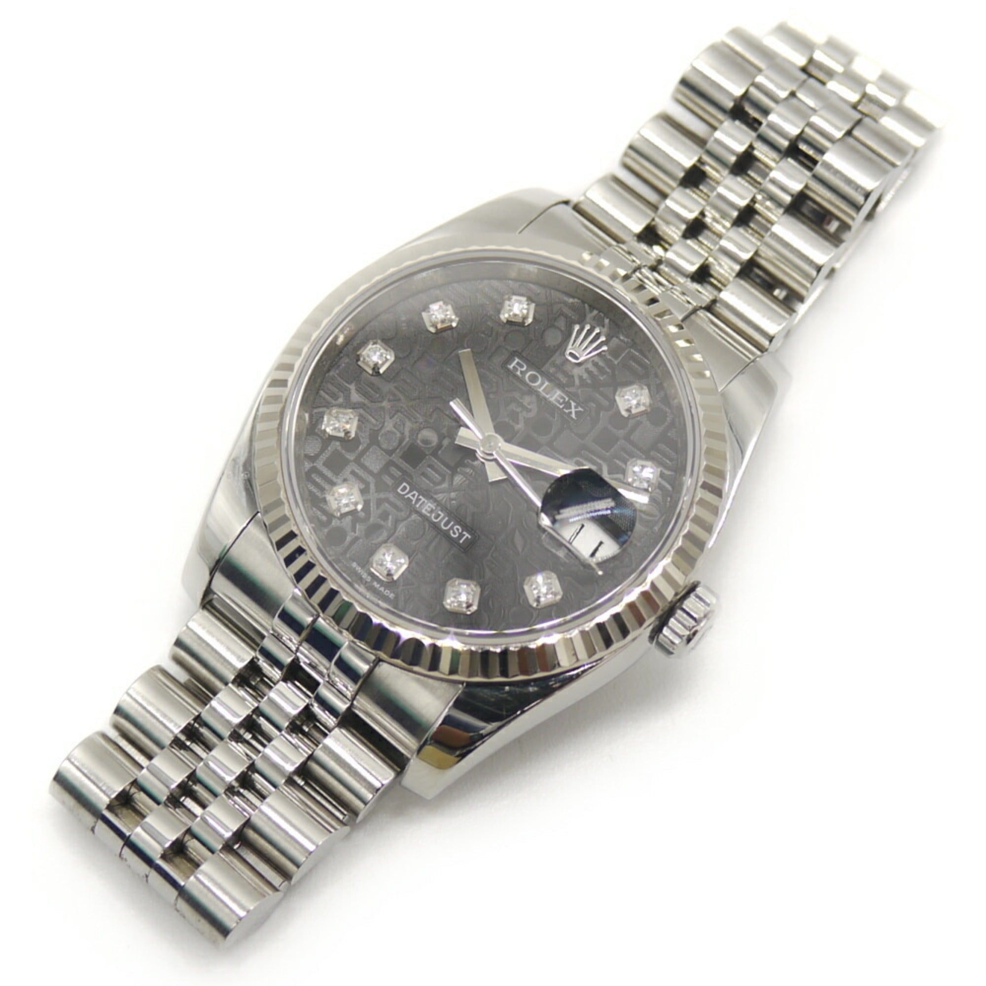 ROLEX Rolex Datejust 10P Diamond 116234G RVS/witgoud Automatisch Jubilee-armband Computerwijzerplaat